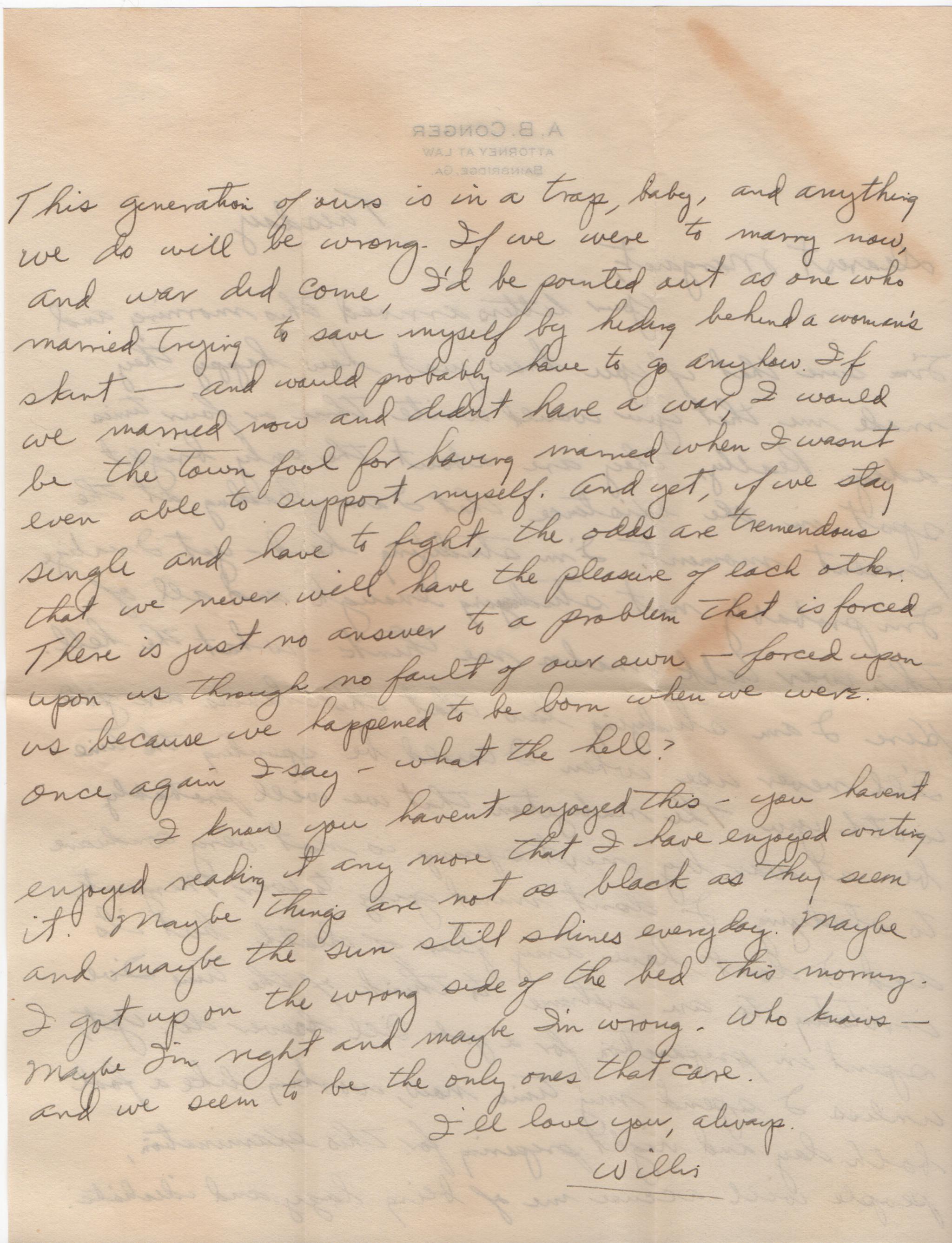 June 11, 1940: Back of letter