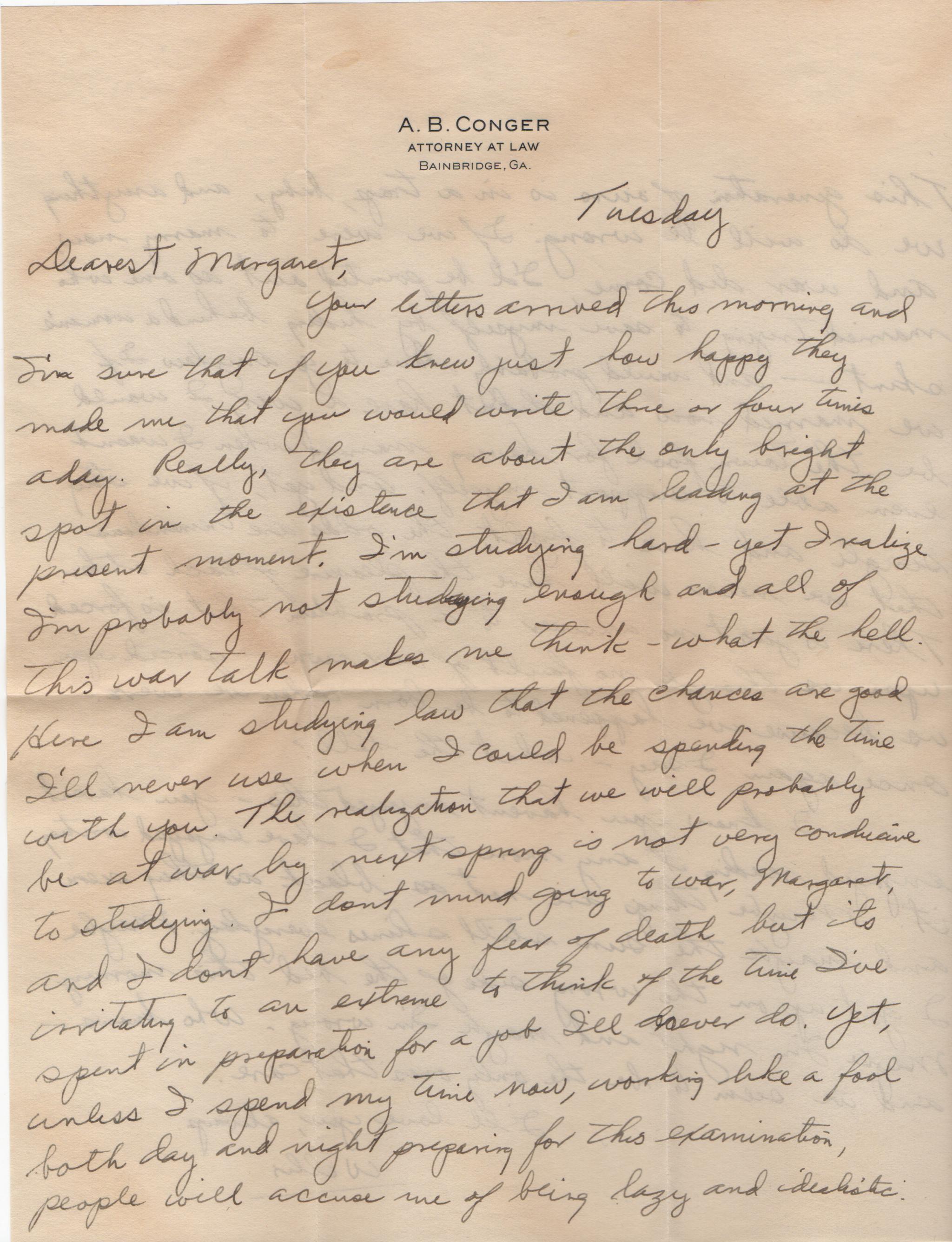 June 11, 1940: Front of letter