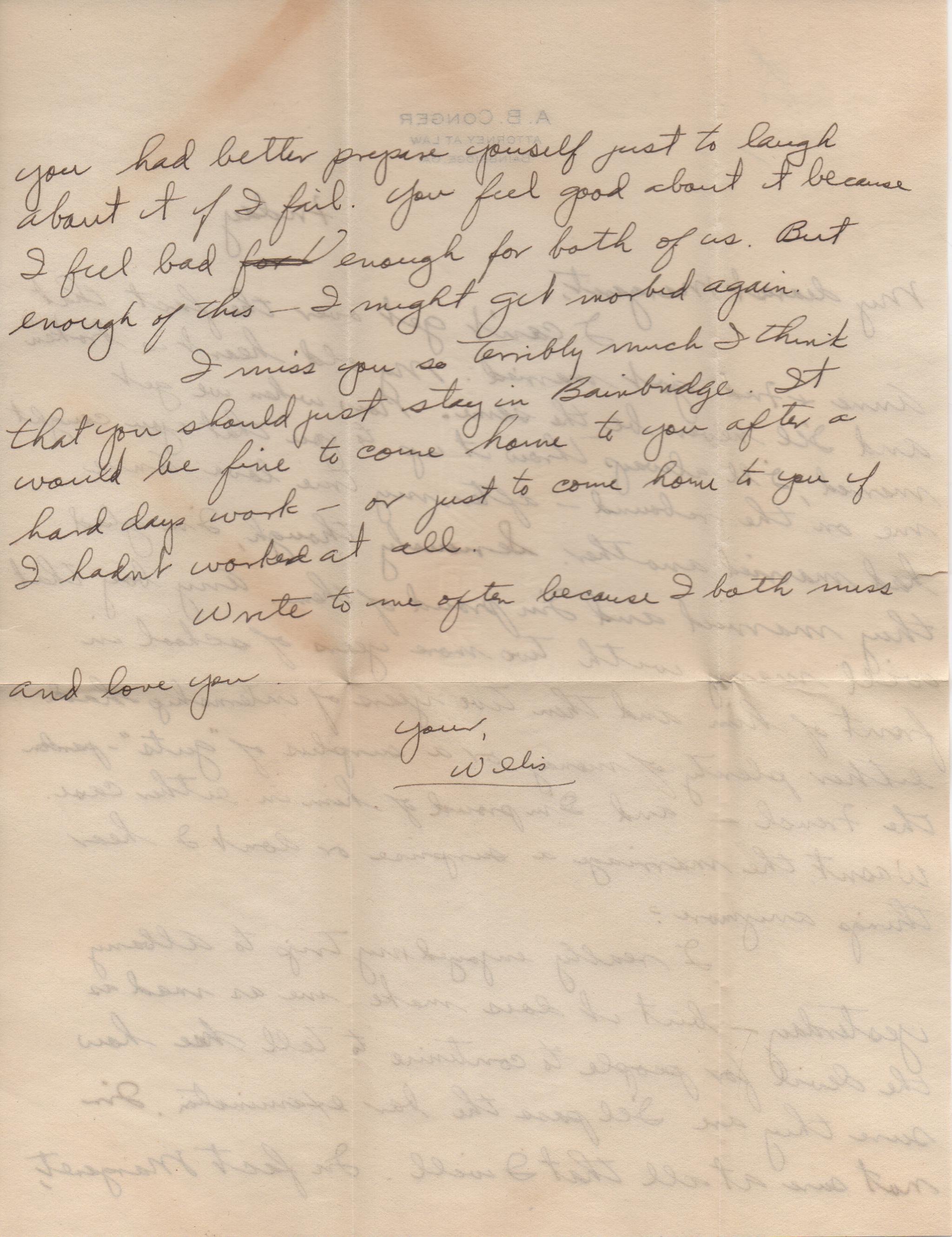 June 21, 1940: Back of letter