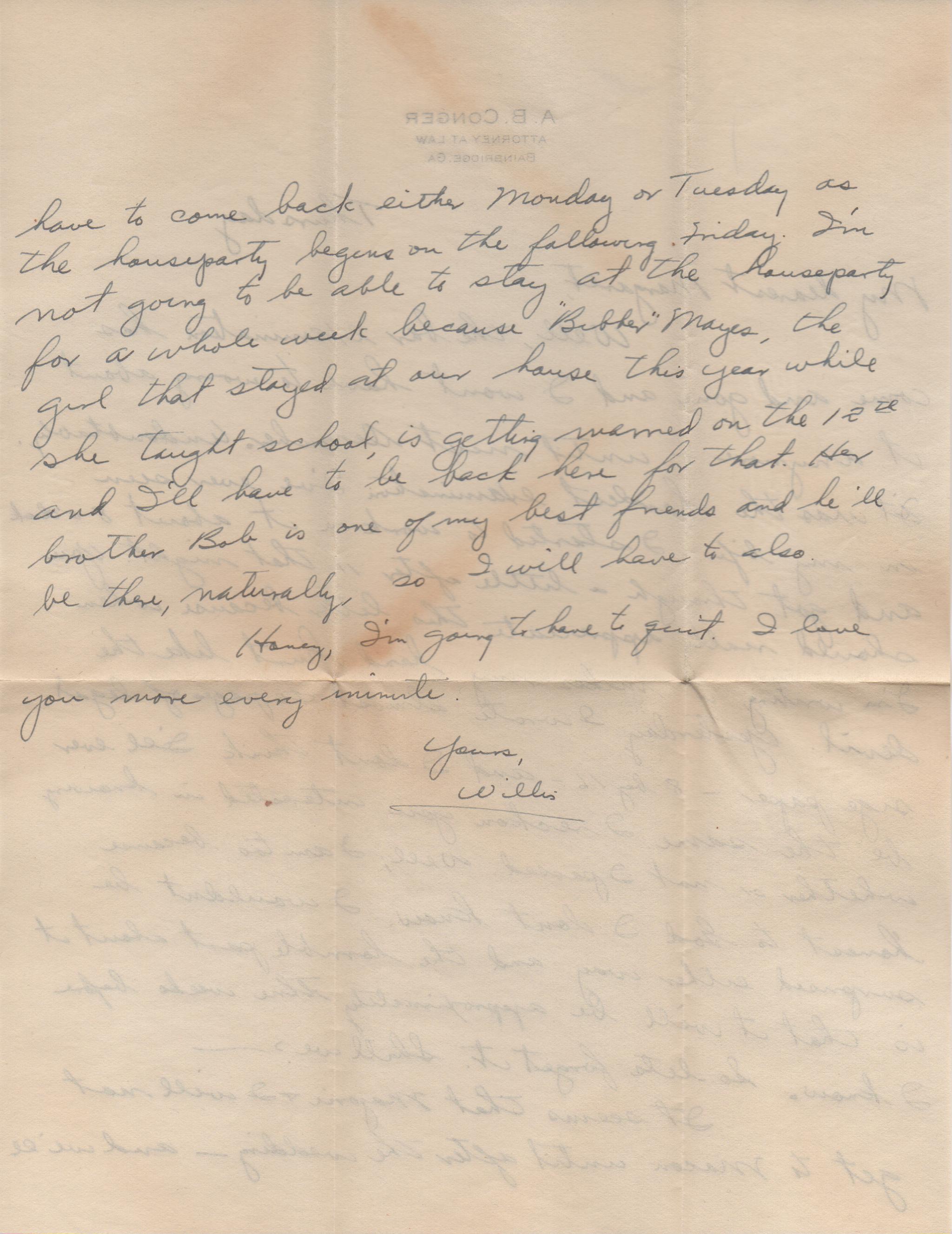 June 27, 1940: Back of letter