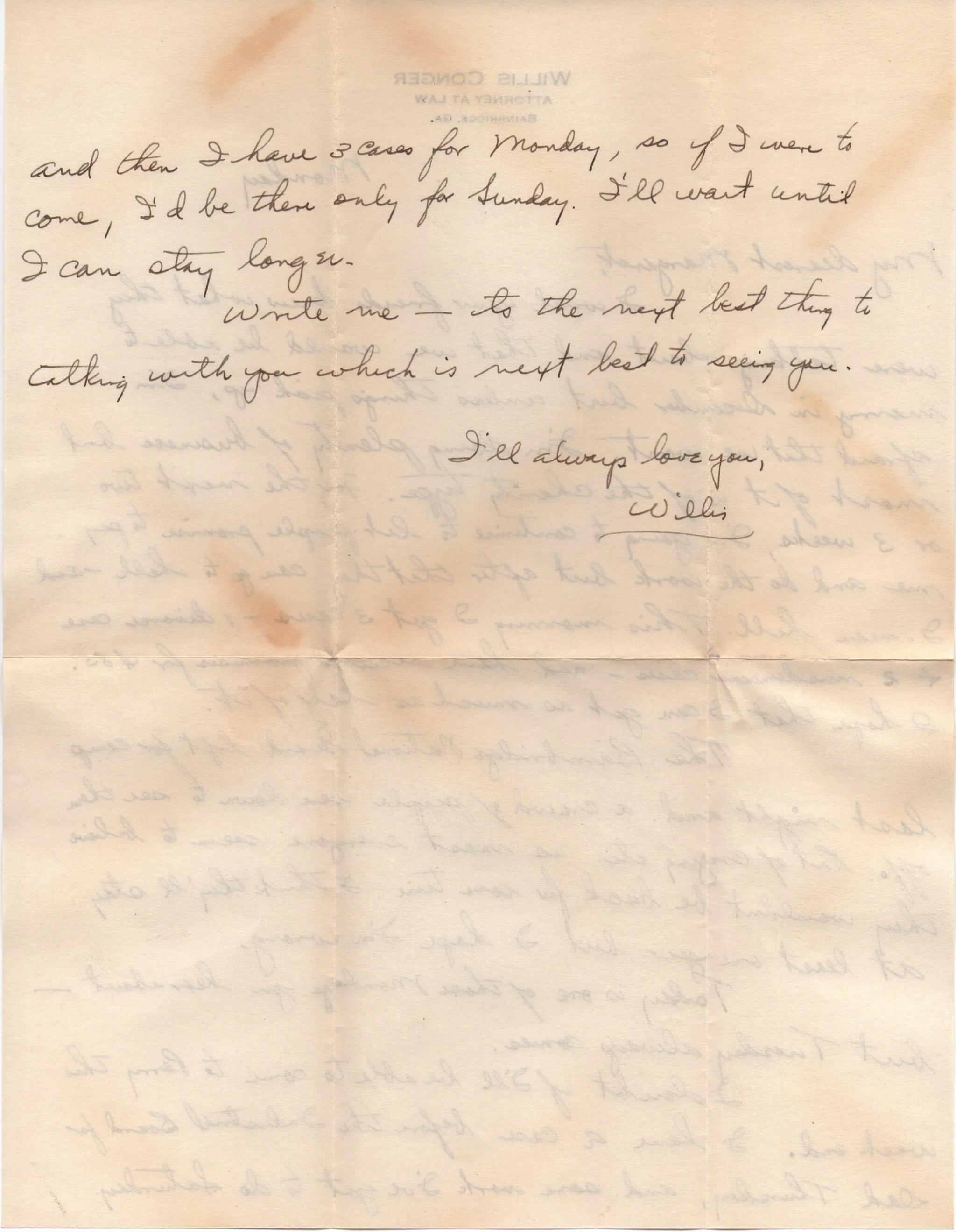 August 5, 1940: Back of letter