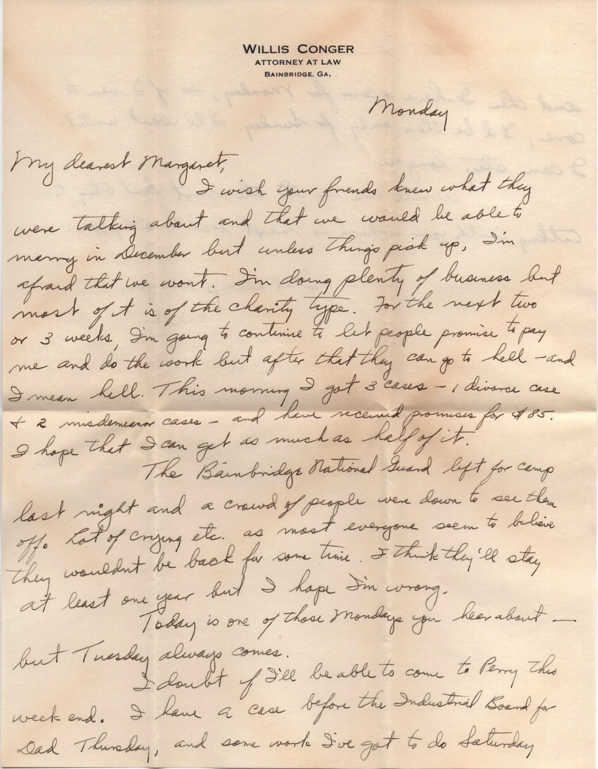 August 5, 1940: Front of letter