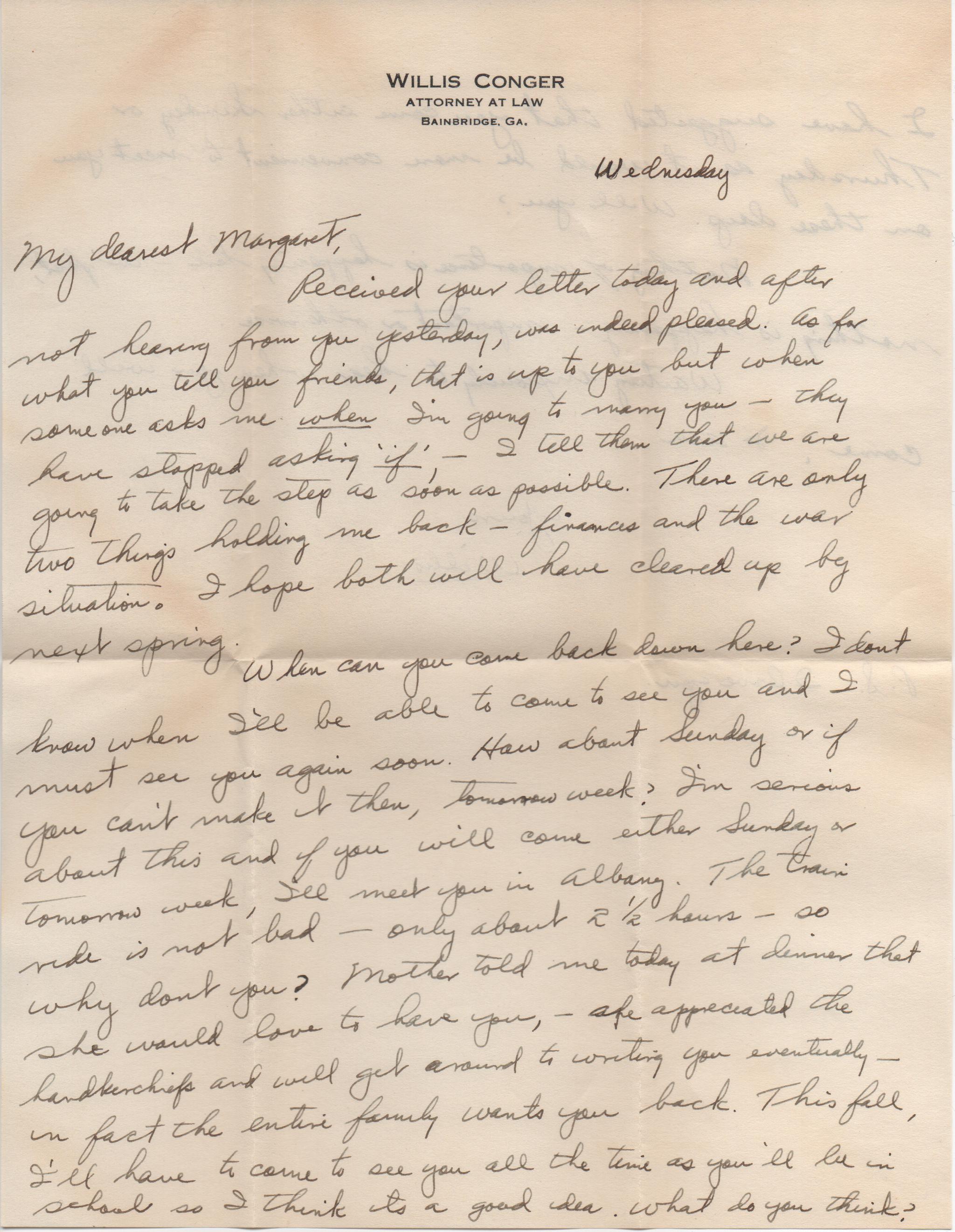 August 7, 1940: Front of letter