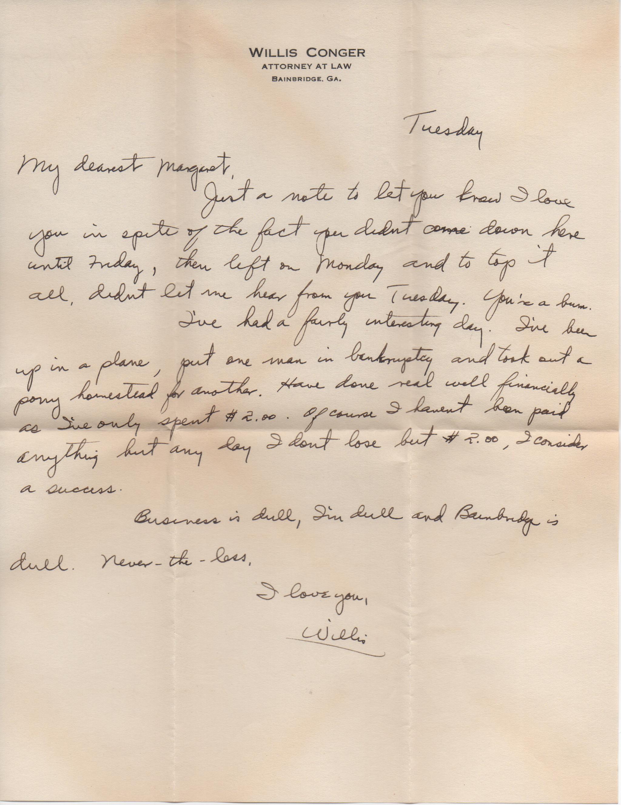 August 20, 1940: Front of letter