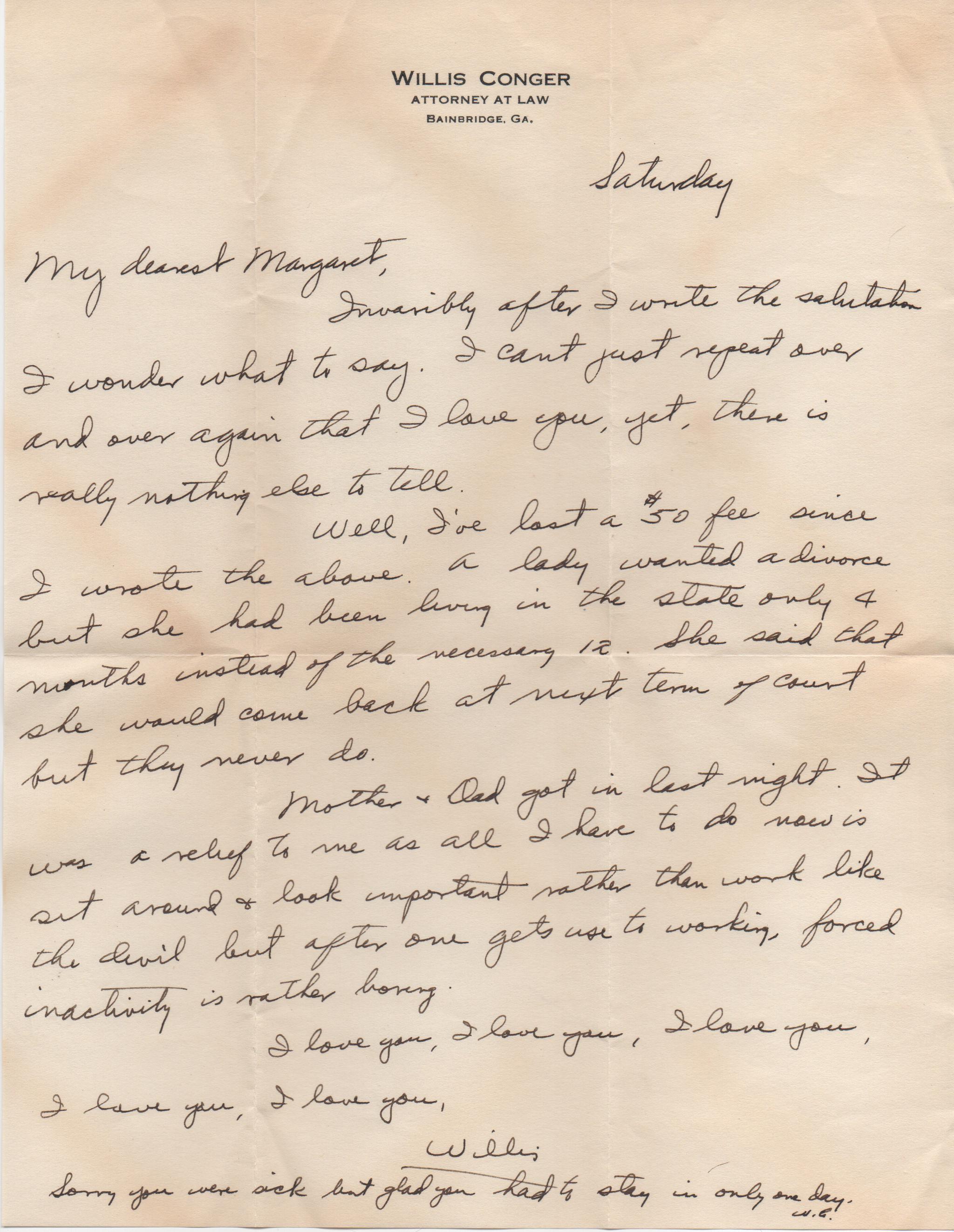 August 24, 1940: Front of letter