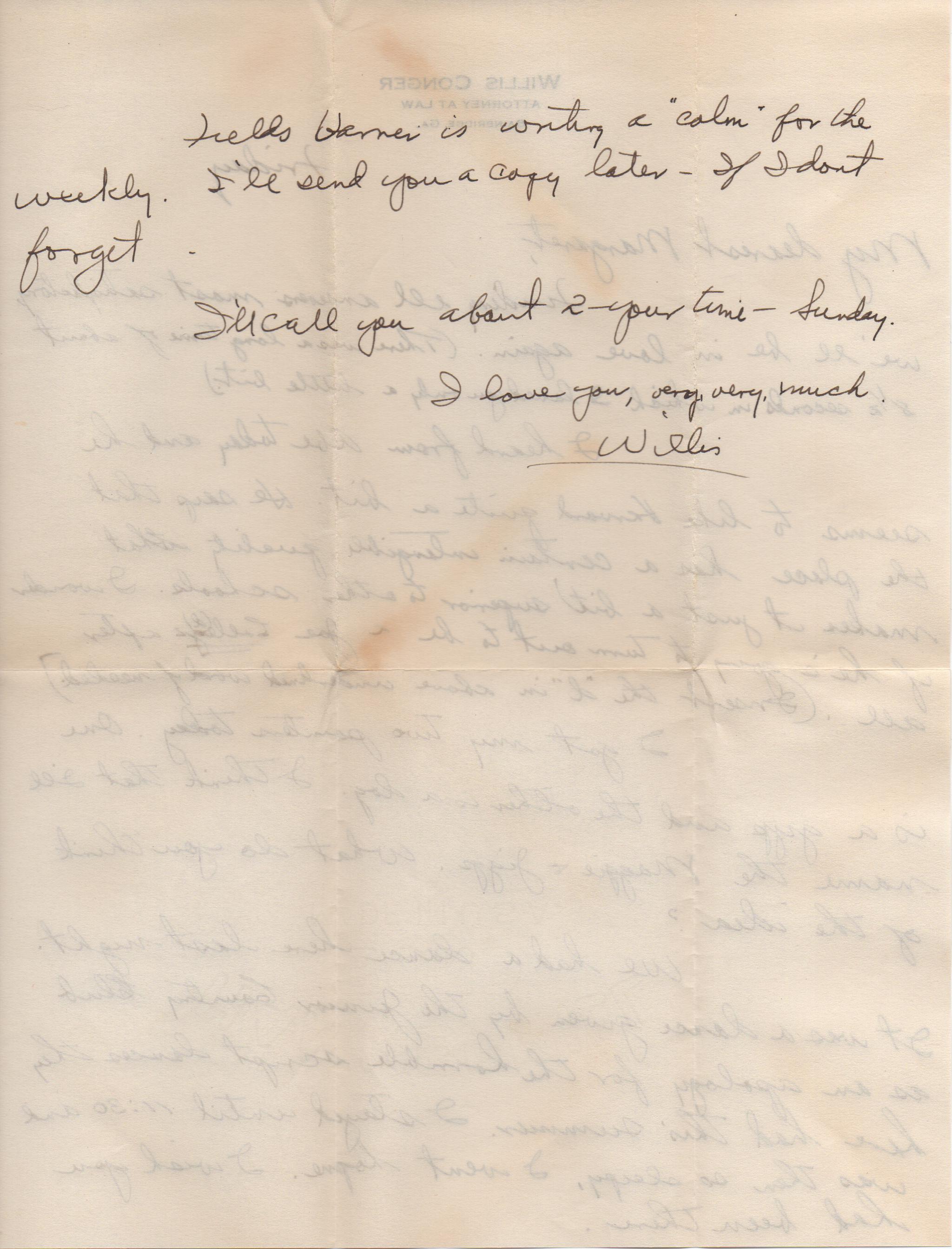 August 30, 1940: Back of letter