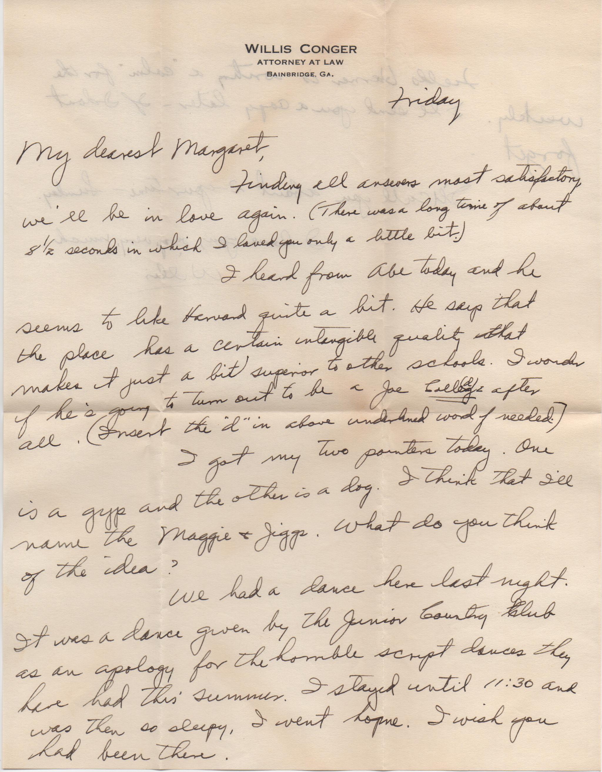 August 30, 1940: Front of letter