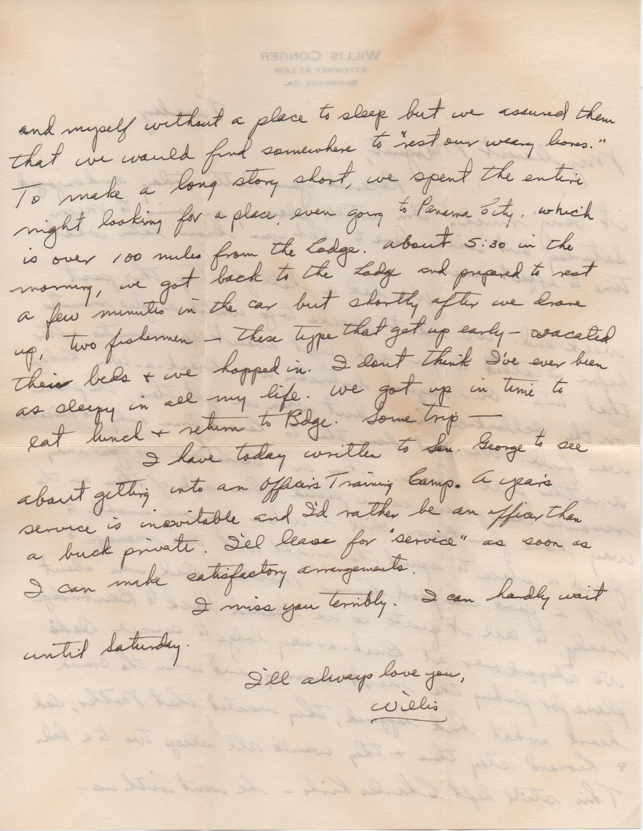 September 3, 1940: Back of letter