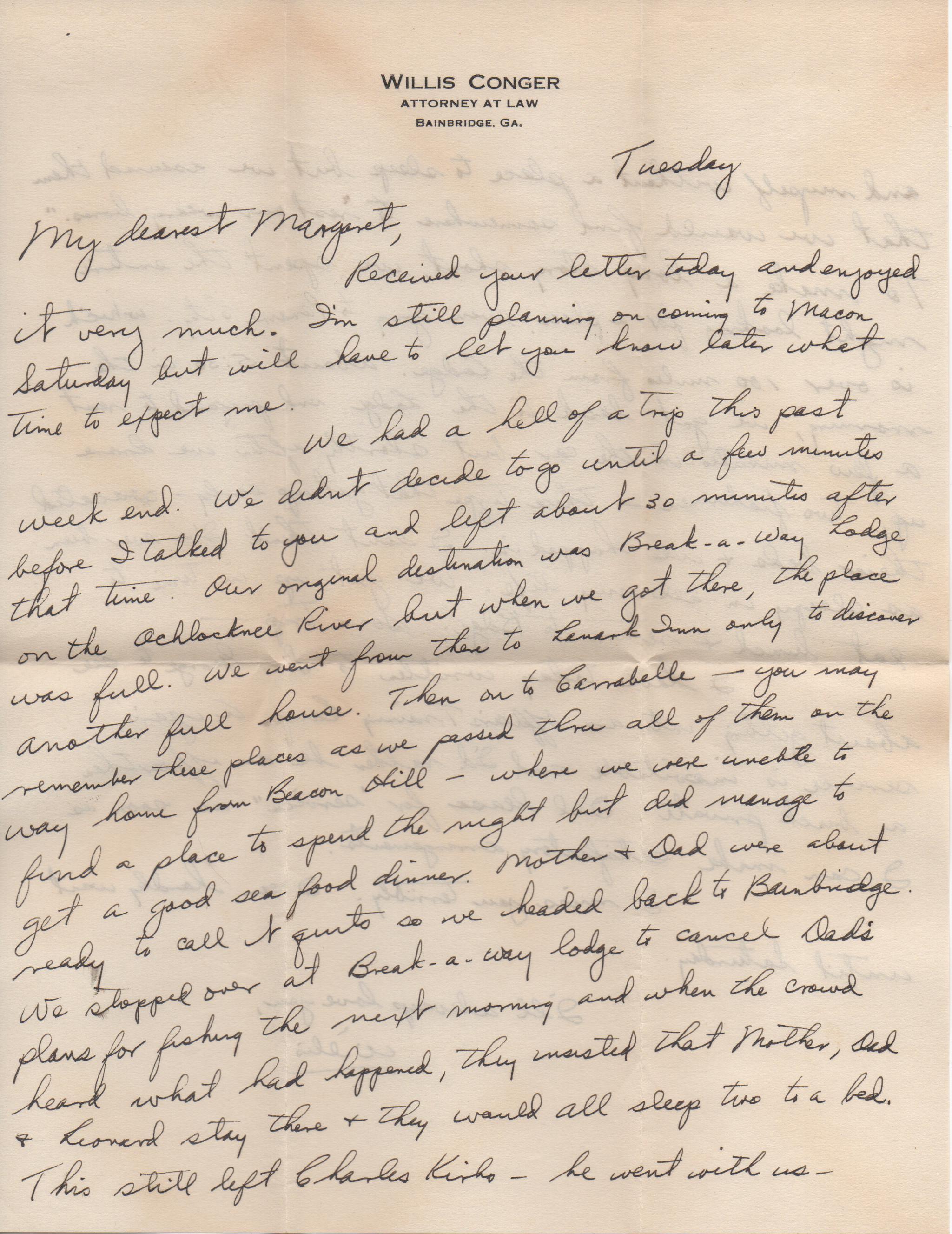 September 3, 1940: Front of letter