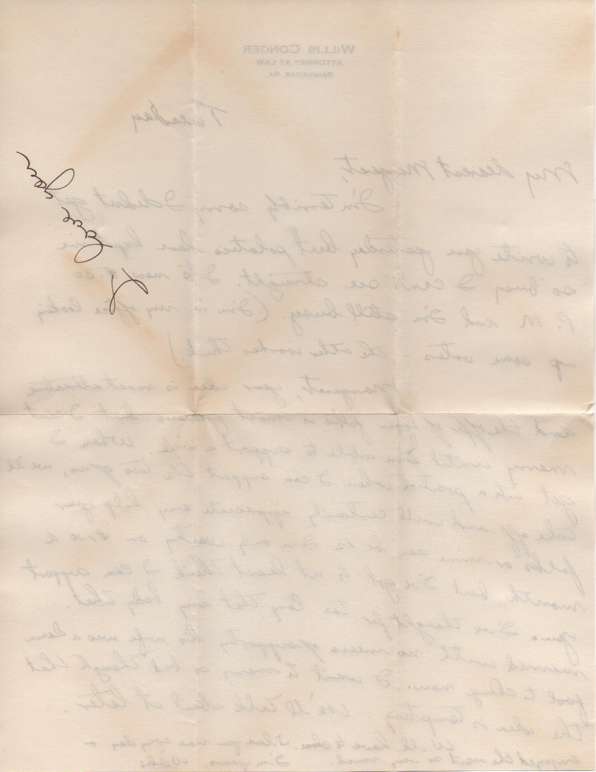 September 10, 1940: Back of letter