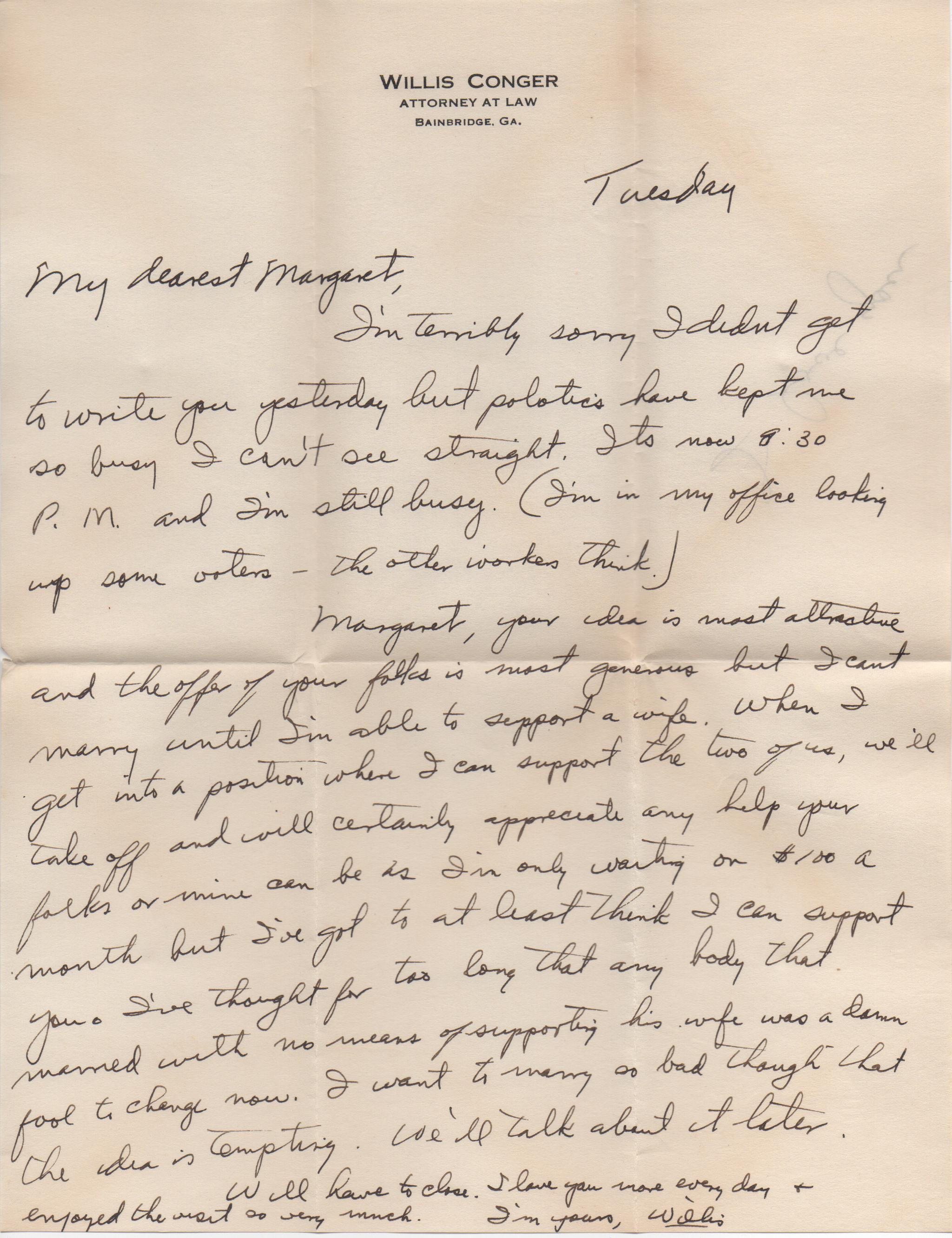 September 10, 1940: Front of letter