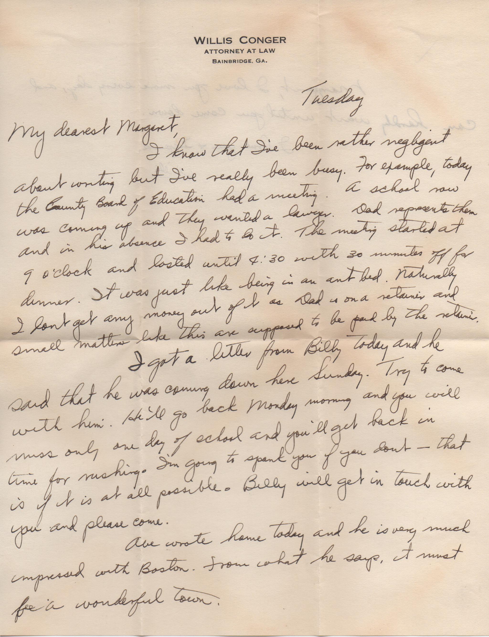 September 17, 1940: Front of letter