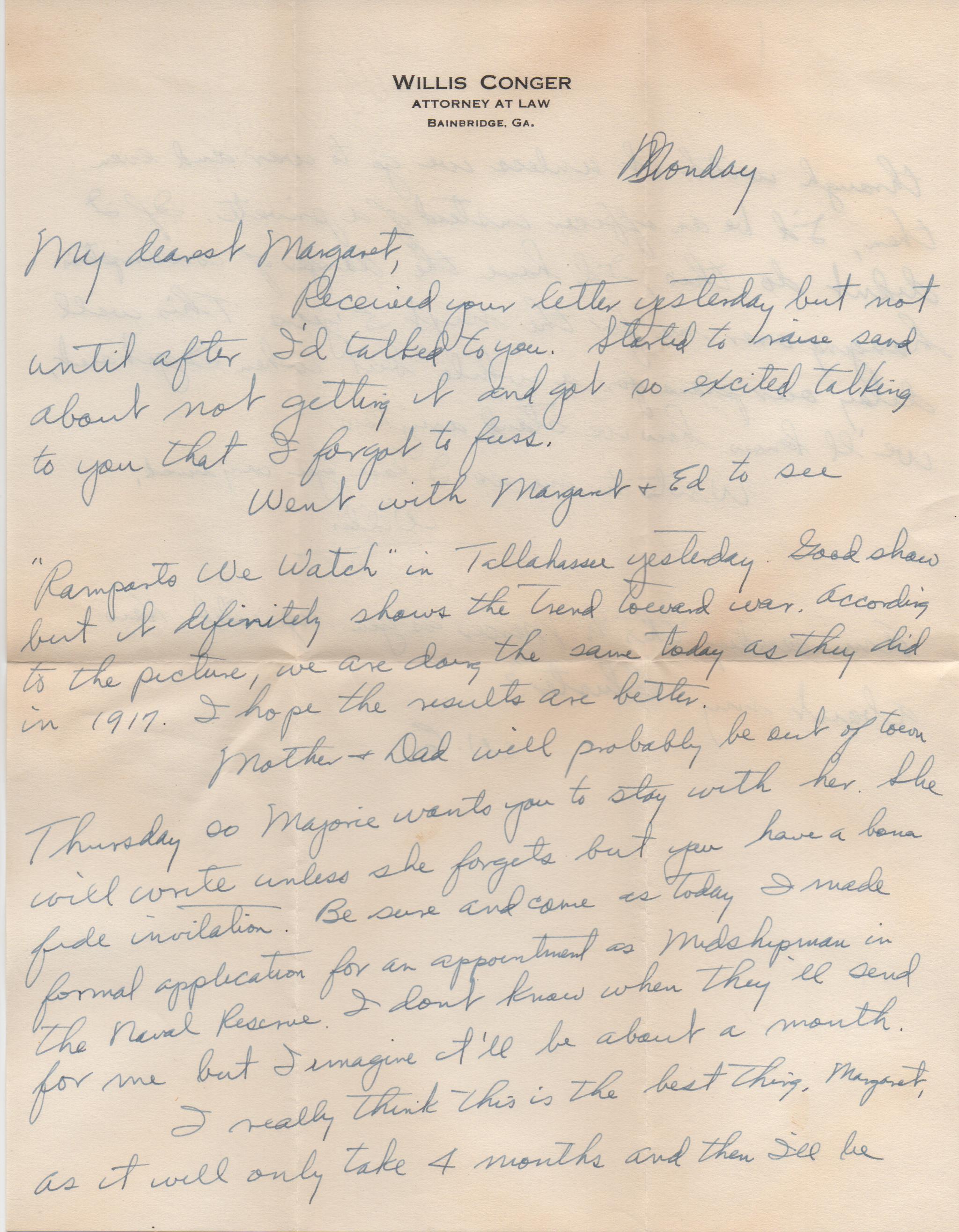 September 30, 1940: Front of letter