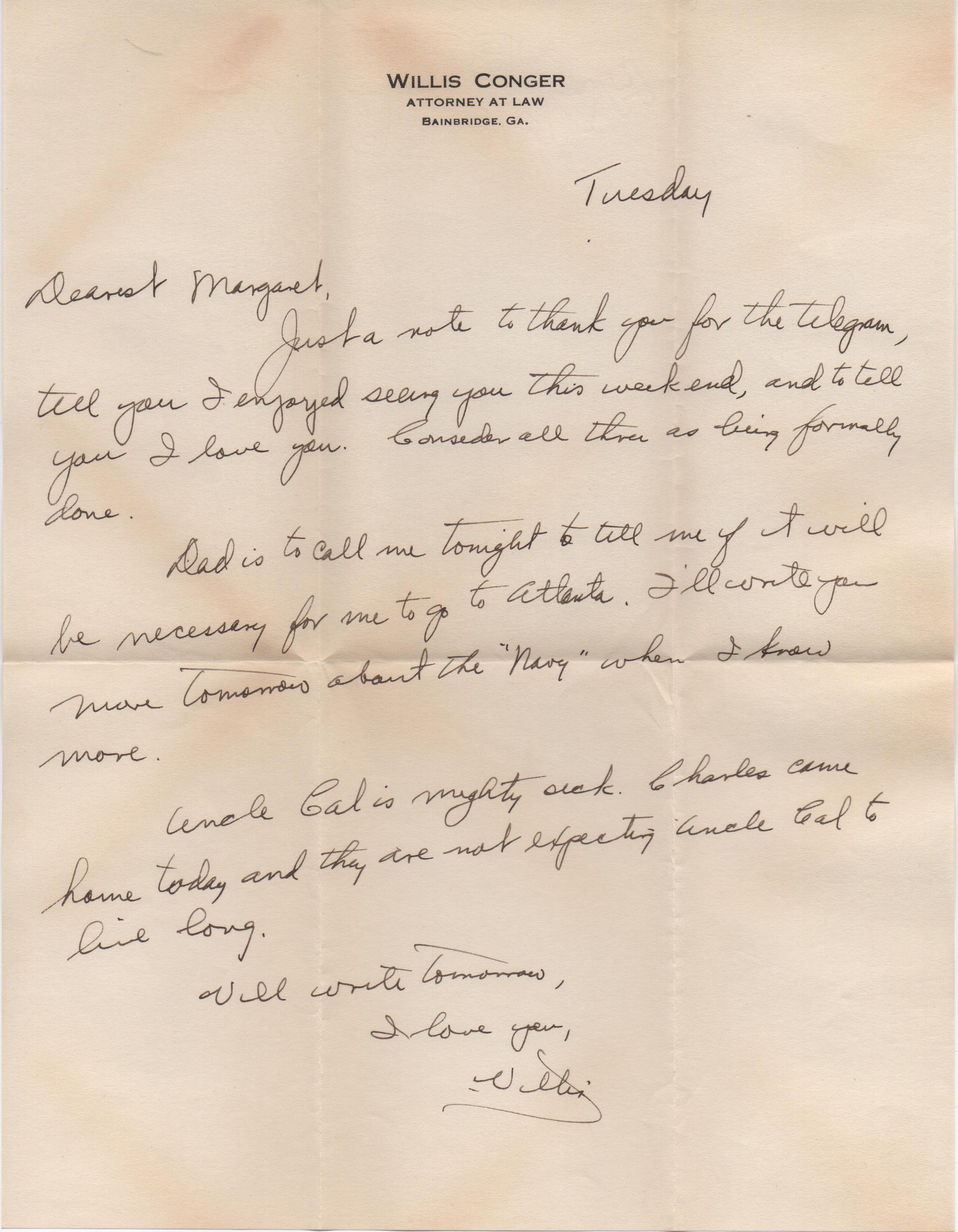 Letter dated October 8, 1940