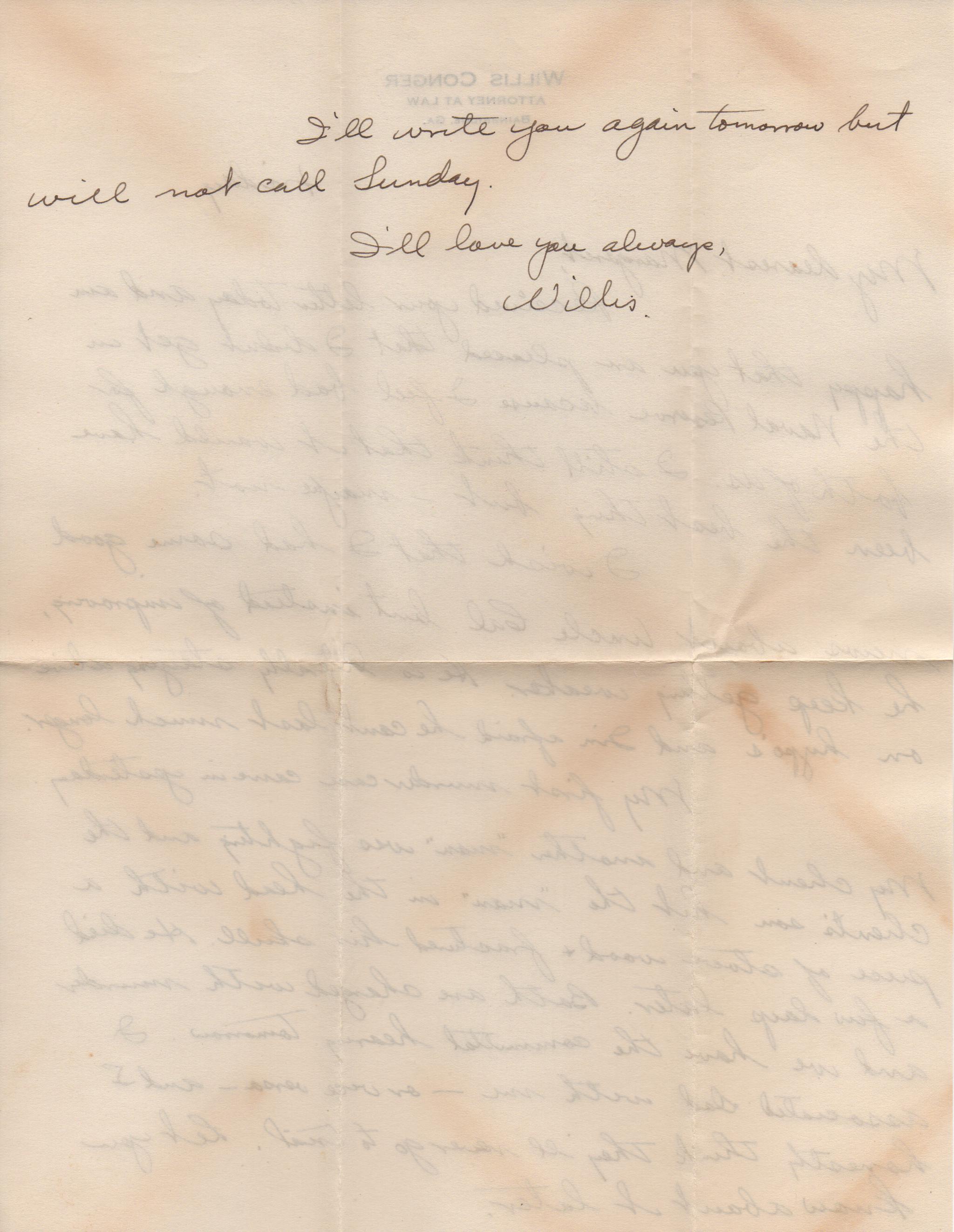 October 11, 1940: Back of letter