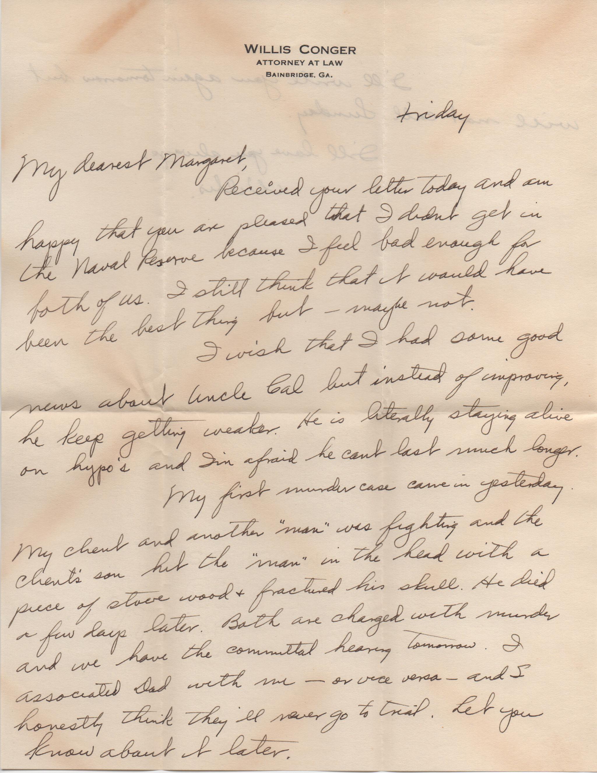 October 11, 1940: Front of letter