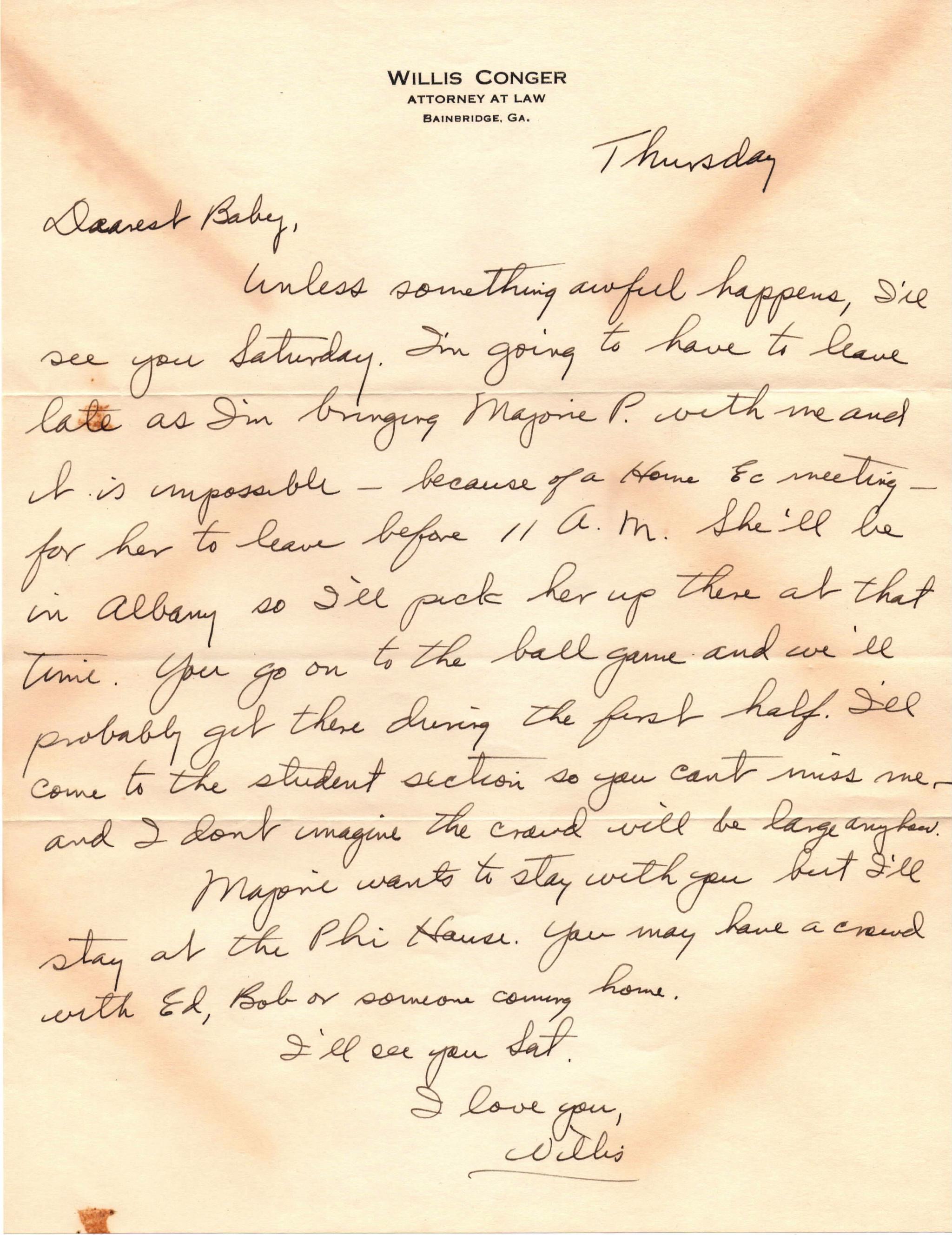 October 24, 1940: Front of letter