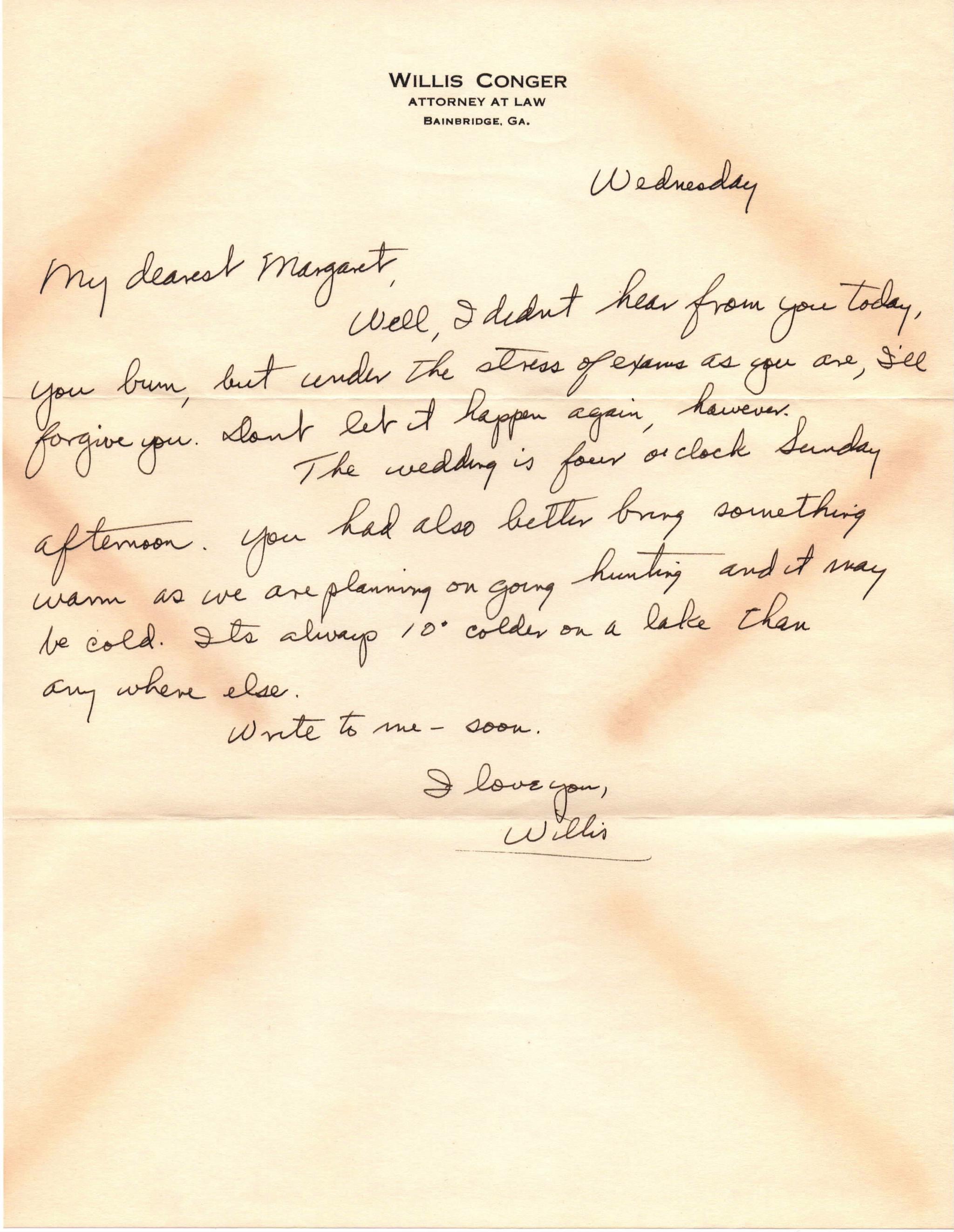 October 30, 1940: Front of letter