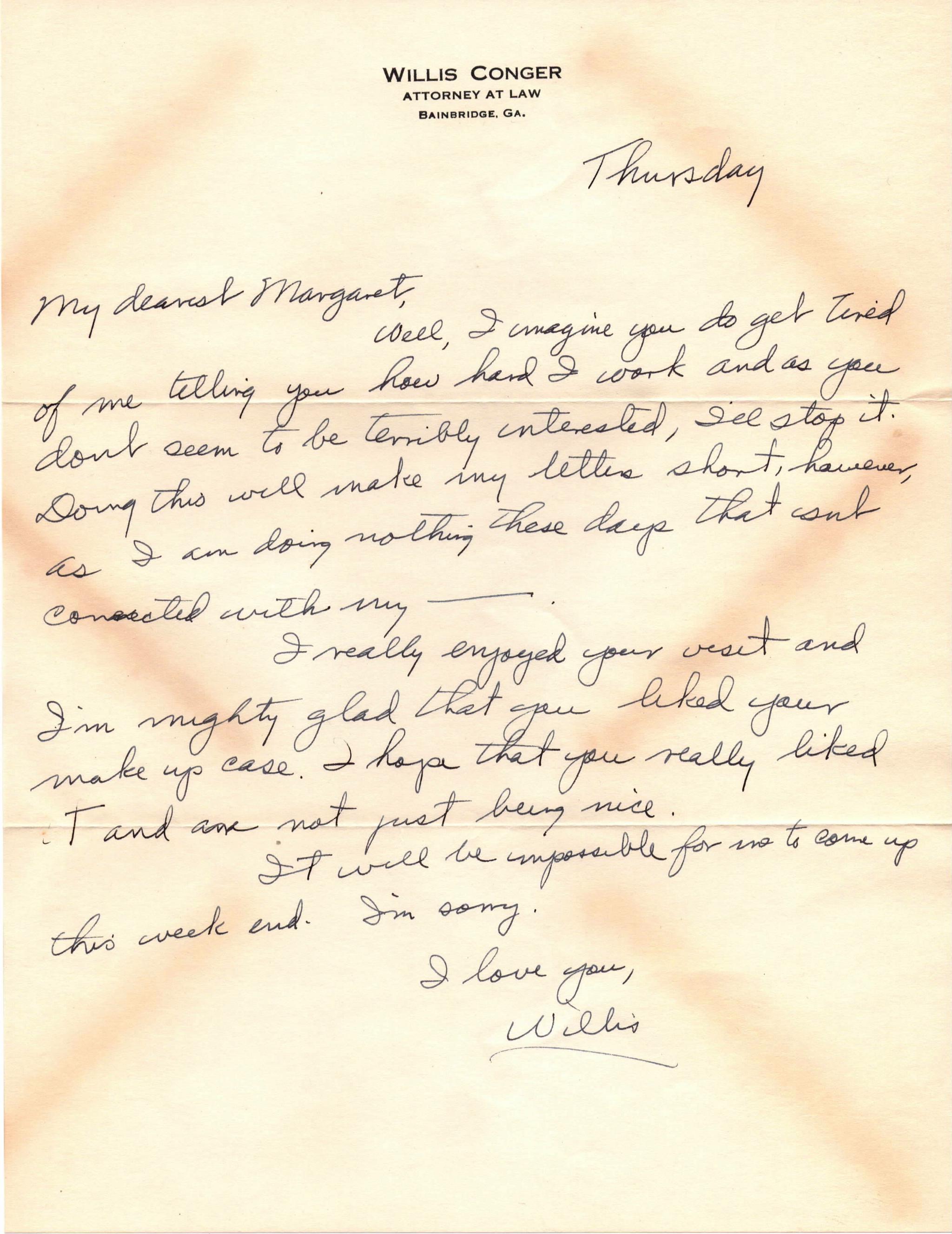 November 7, 1940: Front of letter