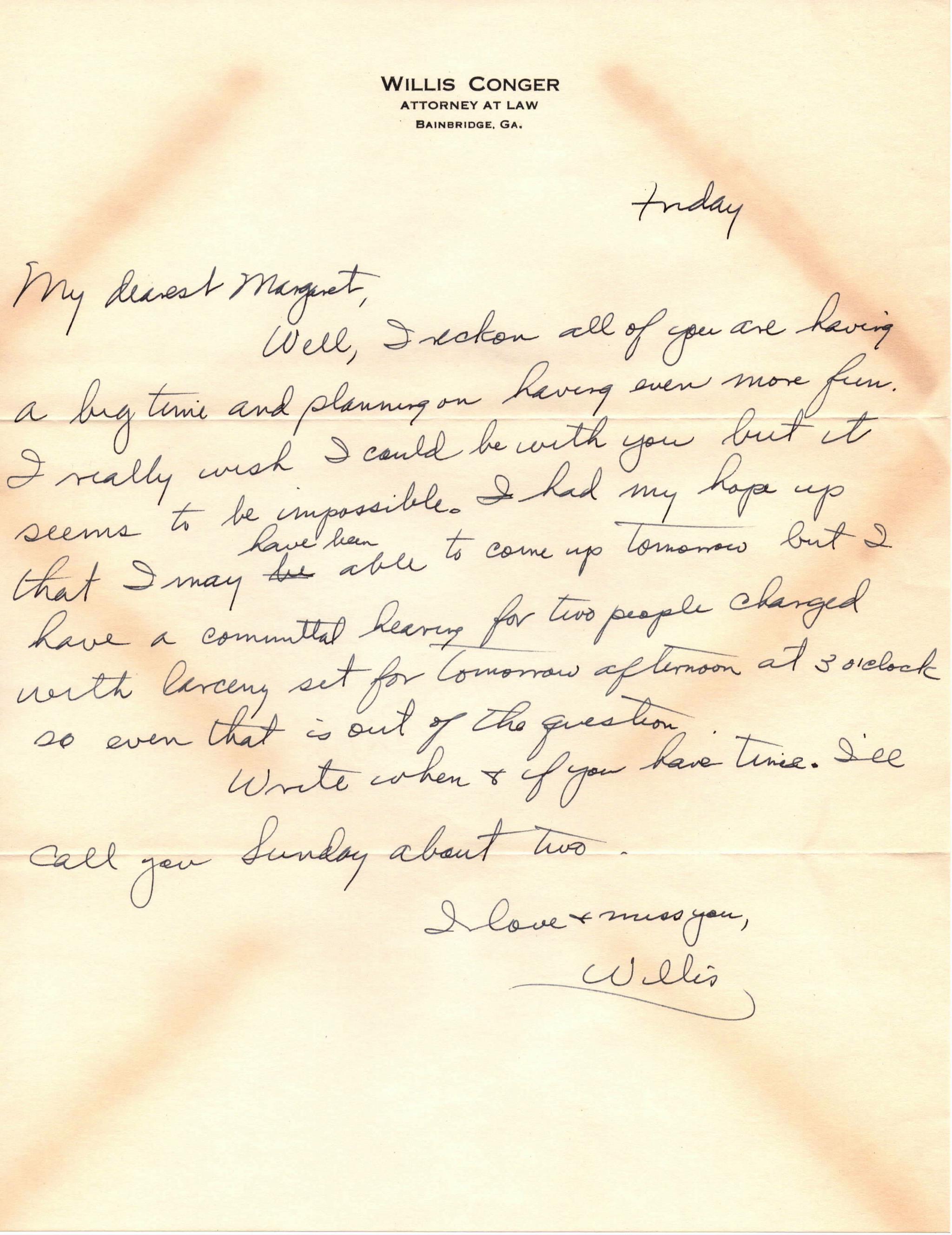 November 8, 1940: Front of letter