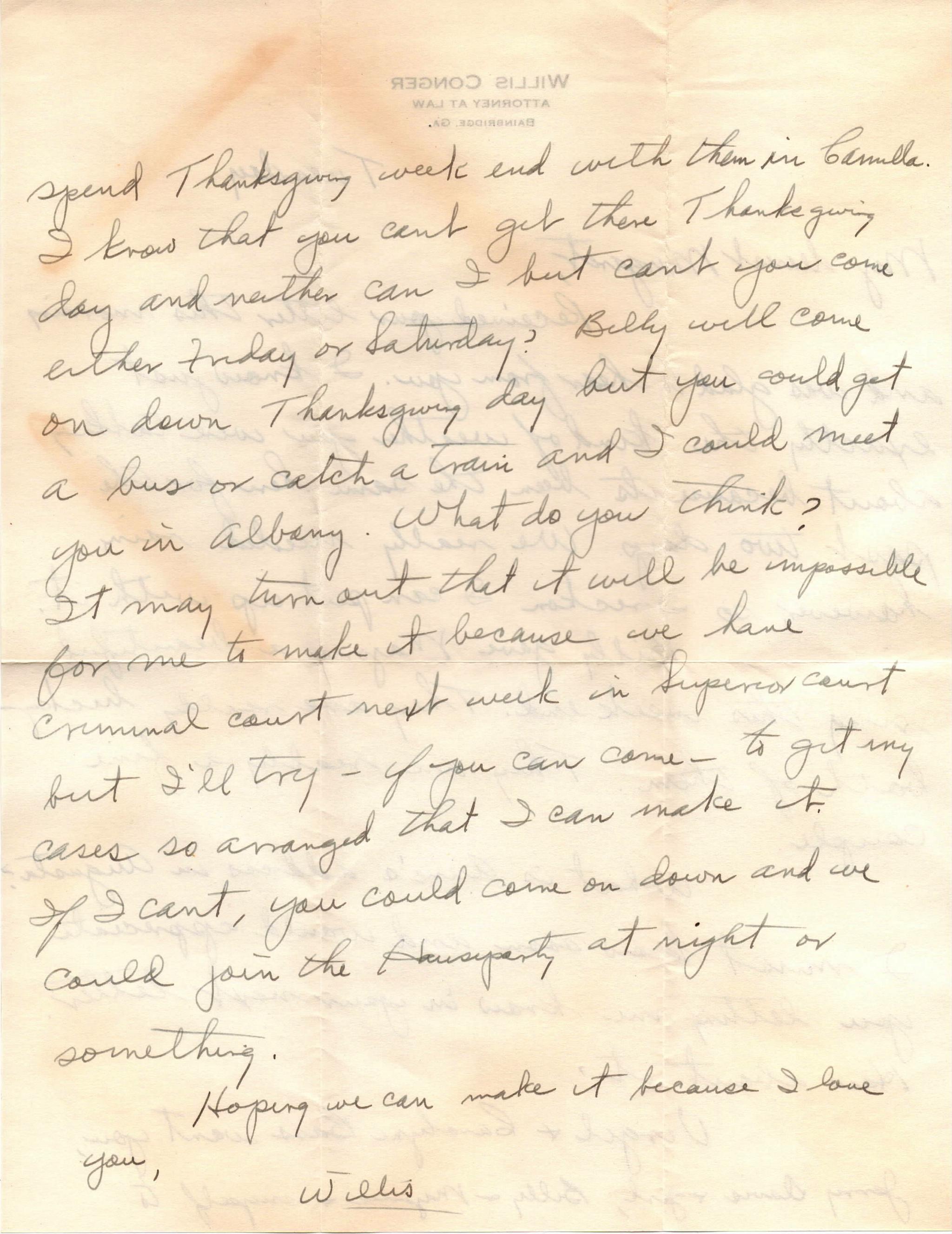 November 12, 1940: Back of letter