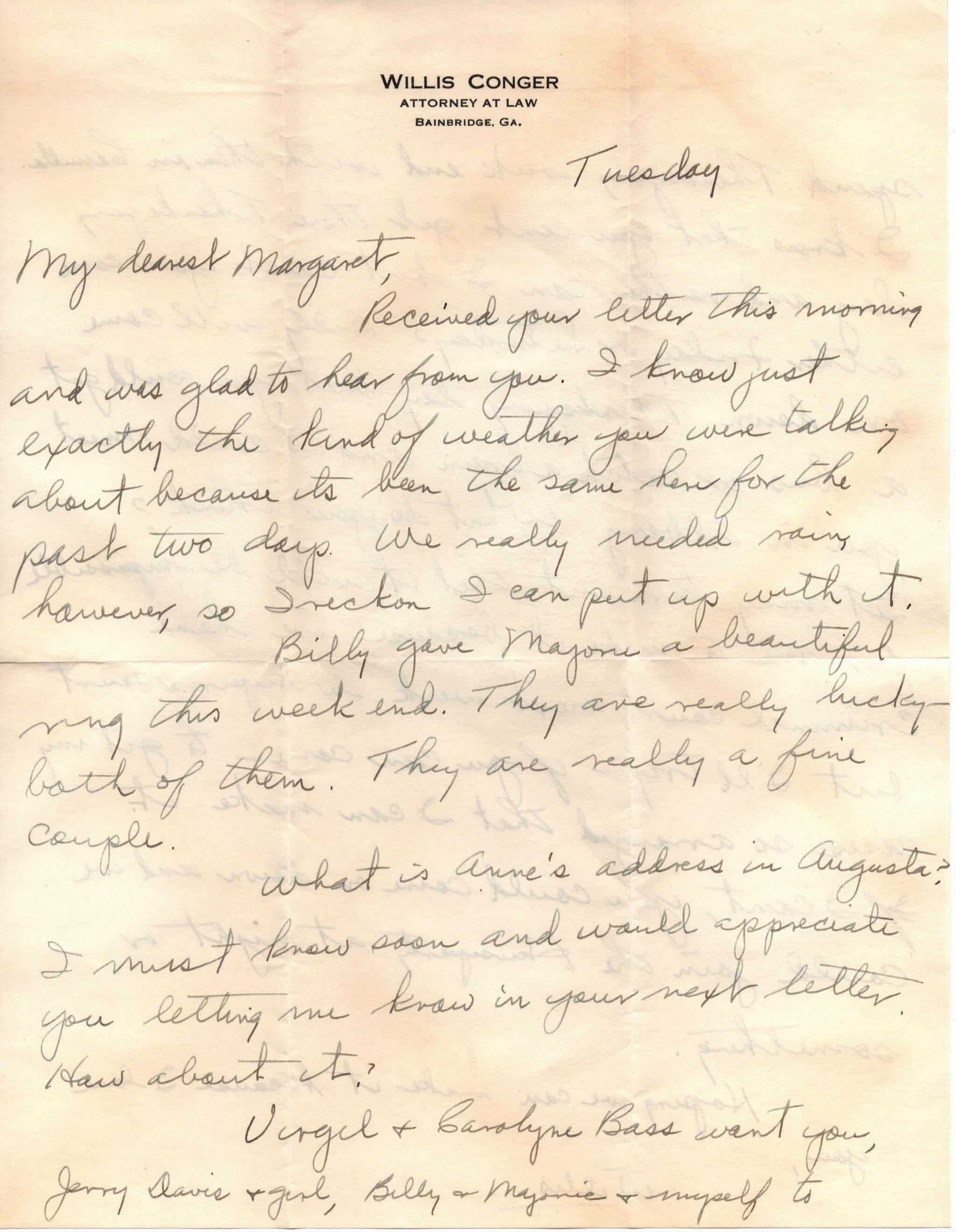 November 12, 1940: Front of letter