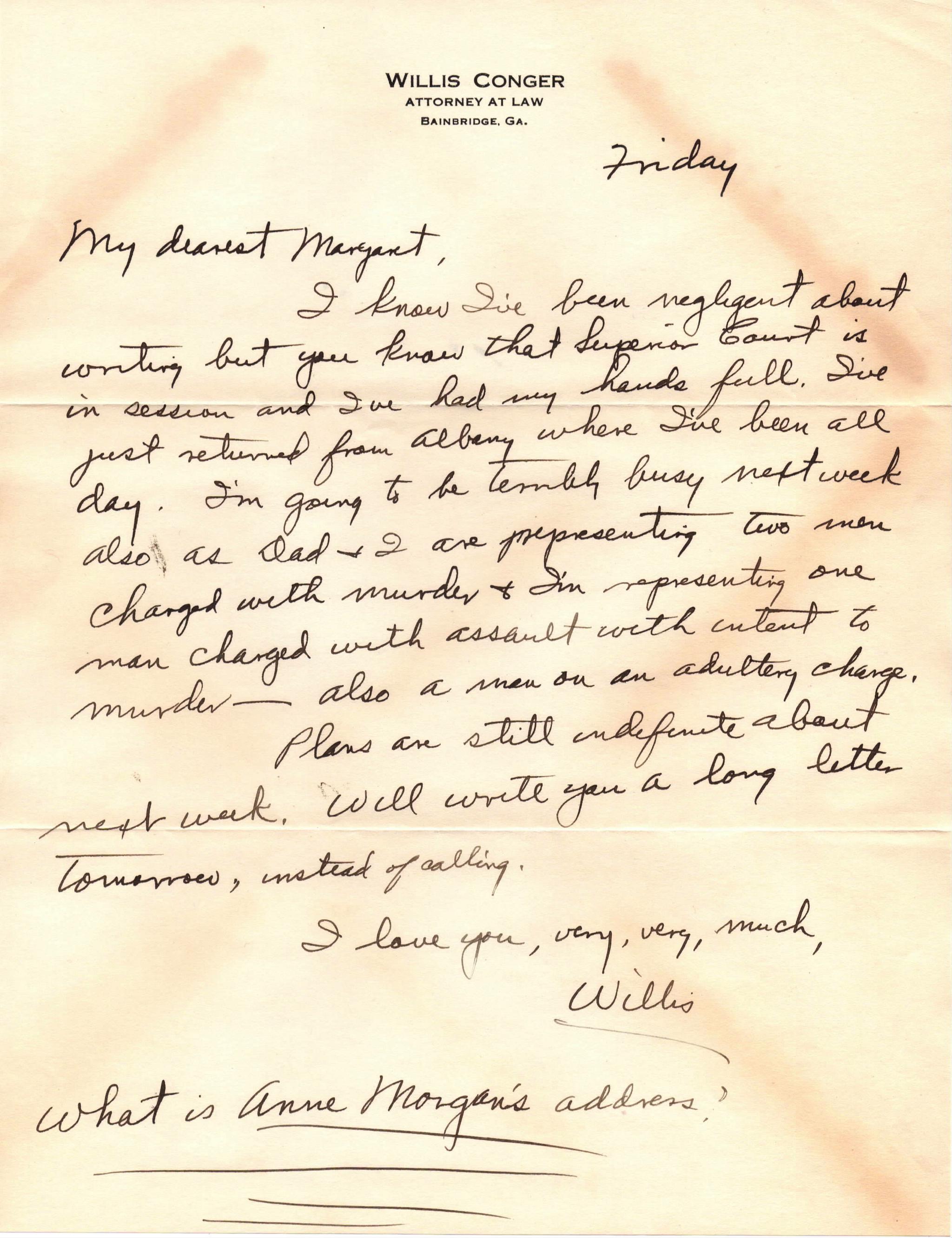 November 15, 1940: Front of letter