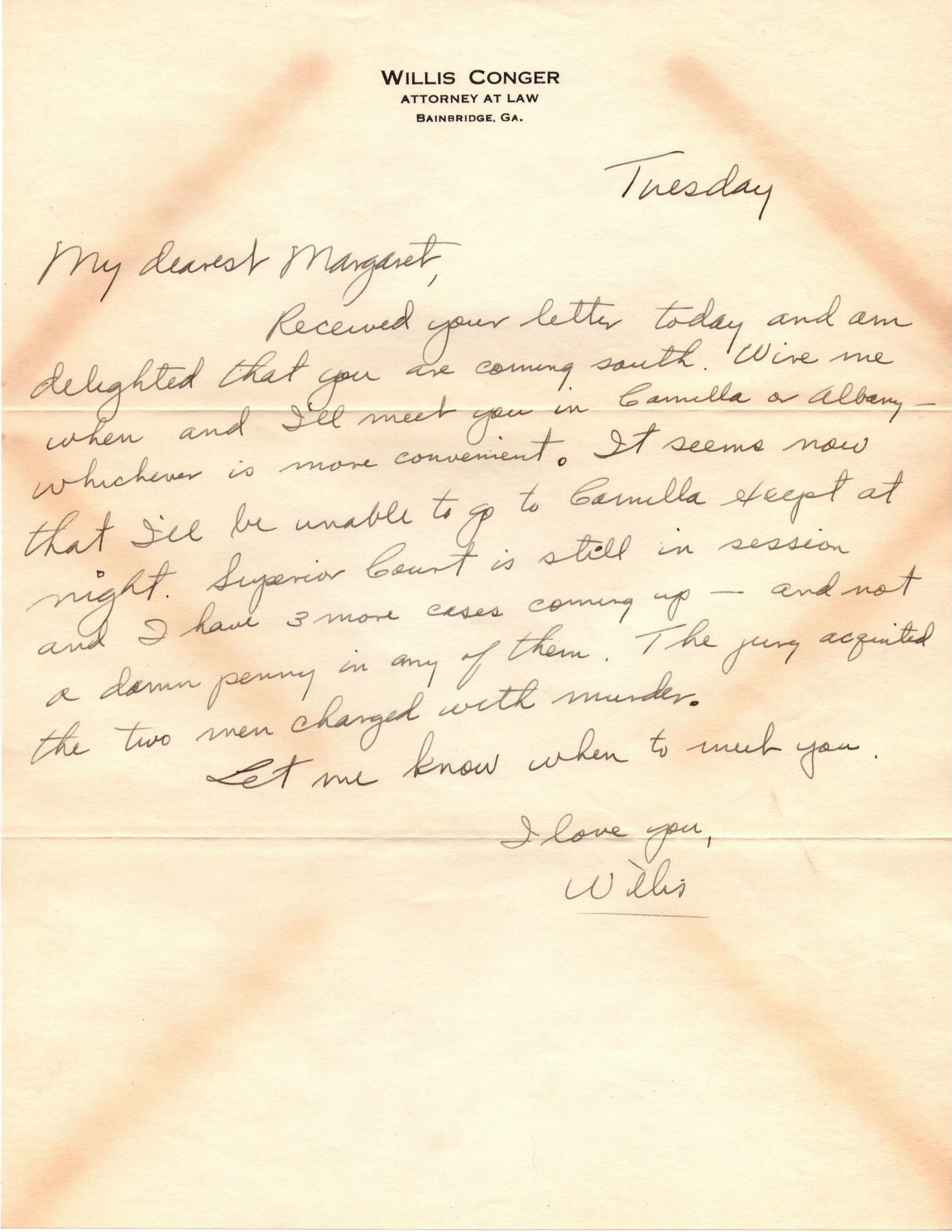 November 19, 1940: Front of letter