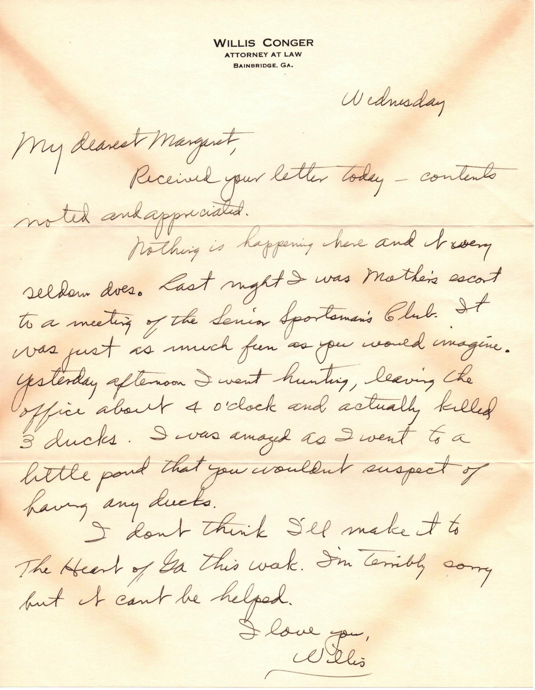 November 27, 1940: Front of letter