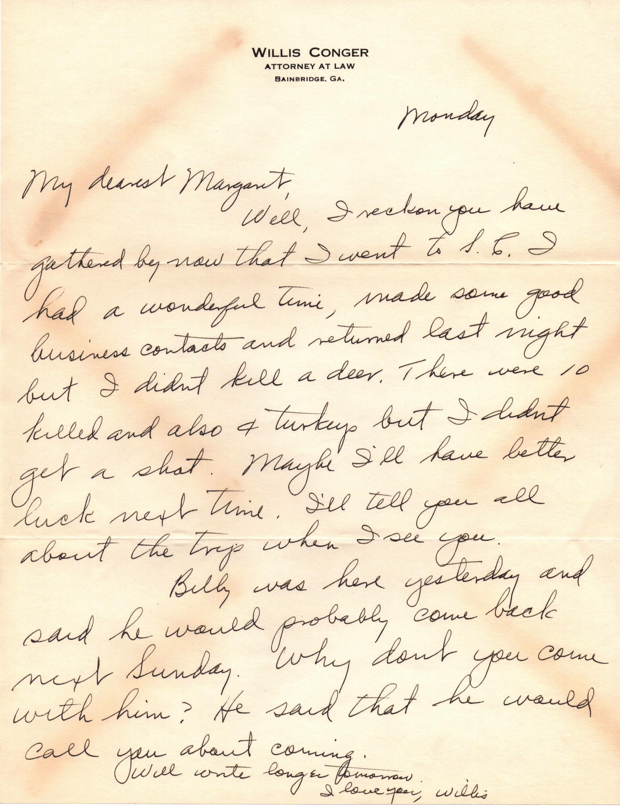 December 2, 1940: Front of letter