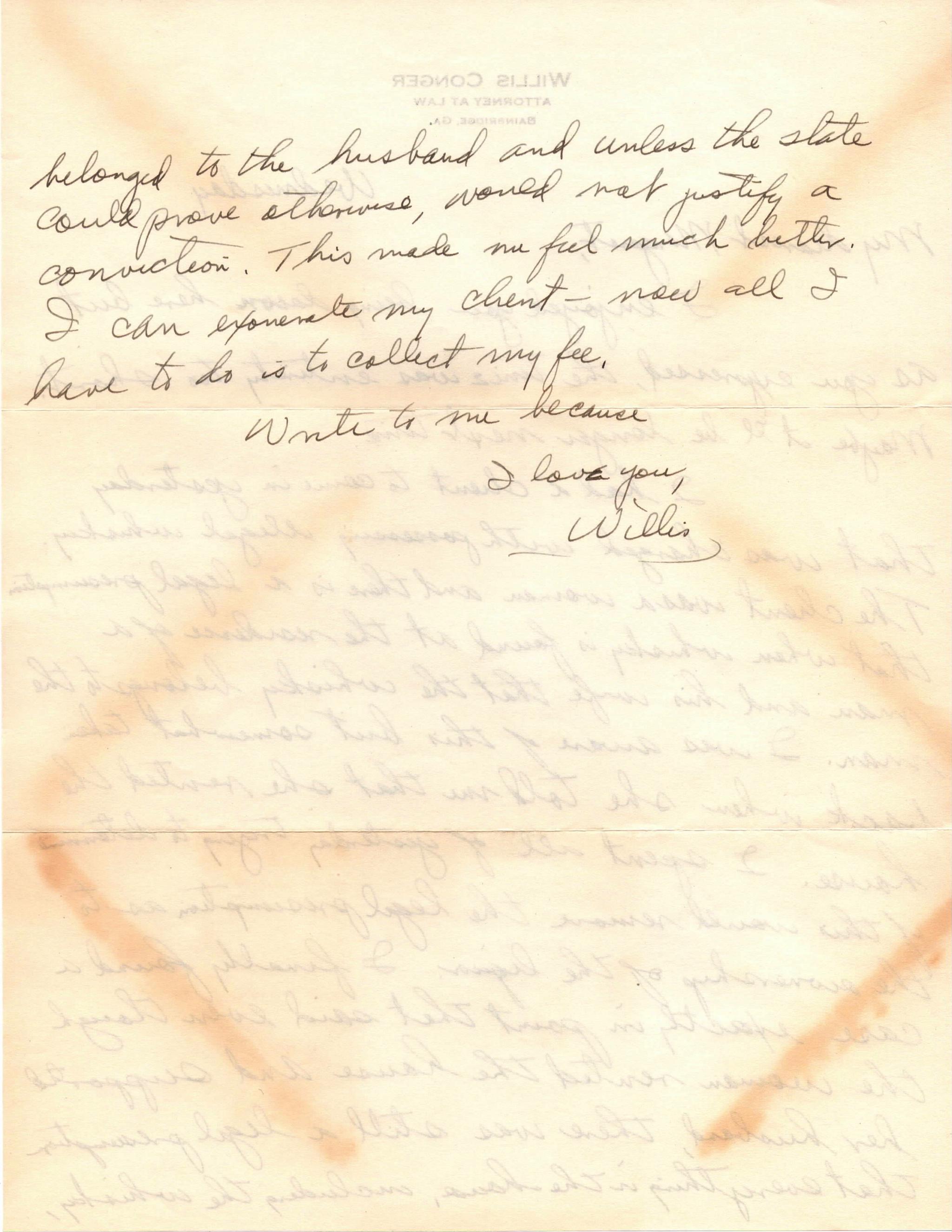 December 11, 1940: Back of letter