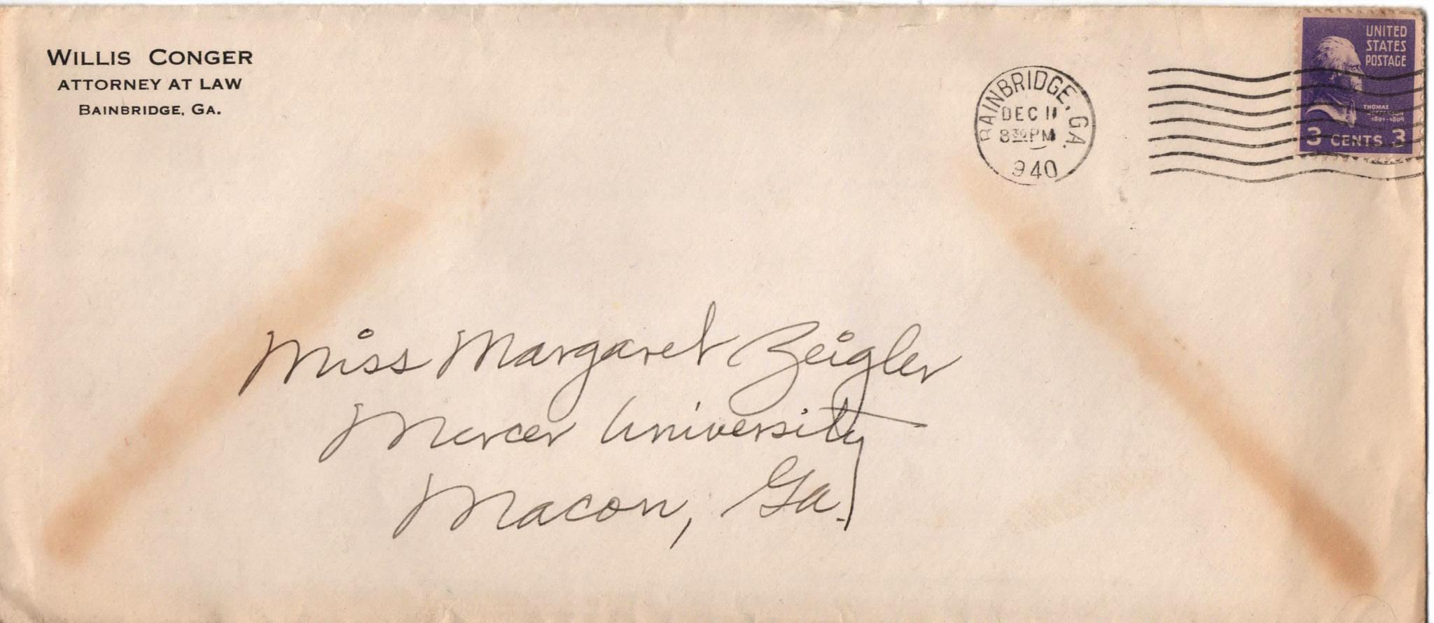 December 11, 1940: Front of envelope