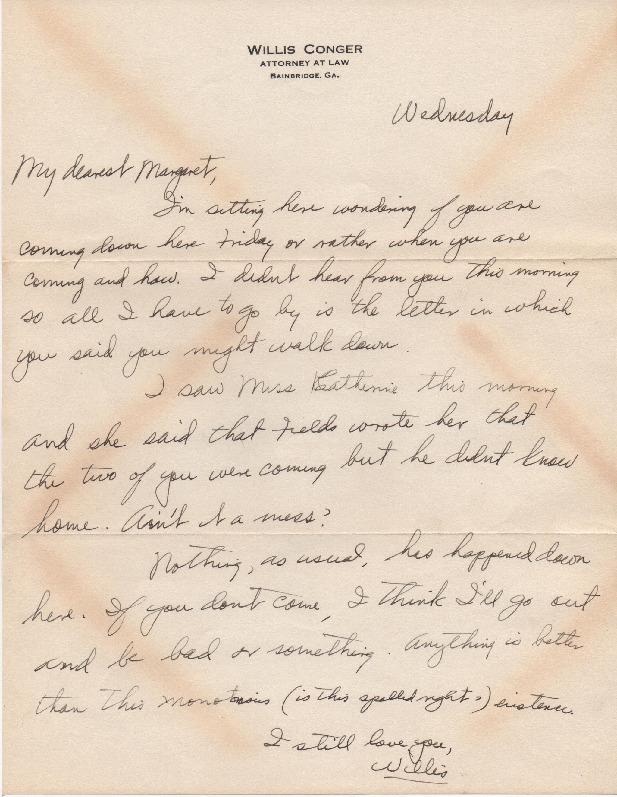 February 5, 1941: Front of letter