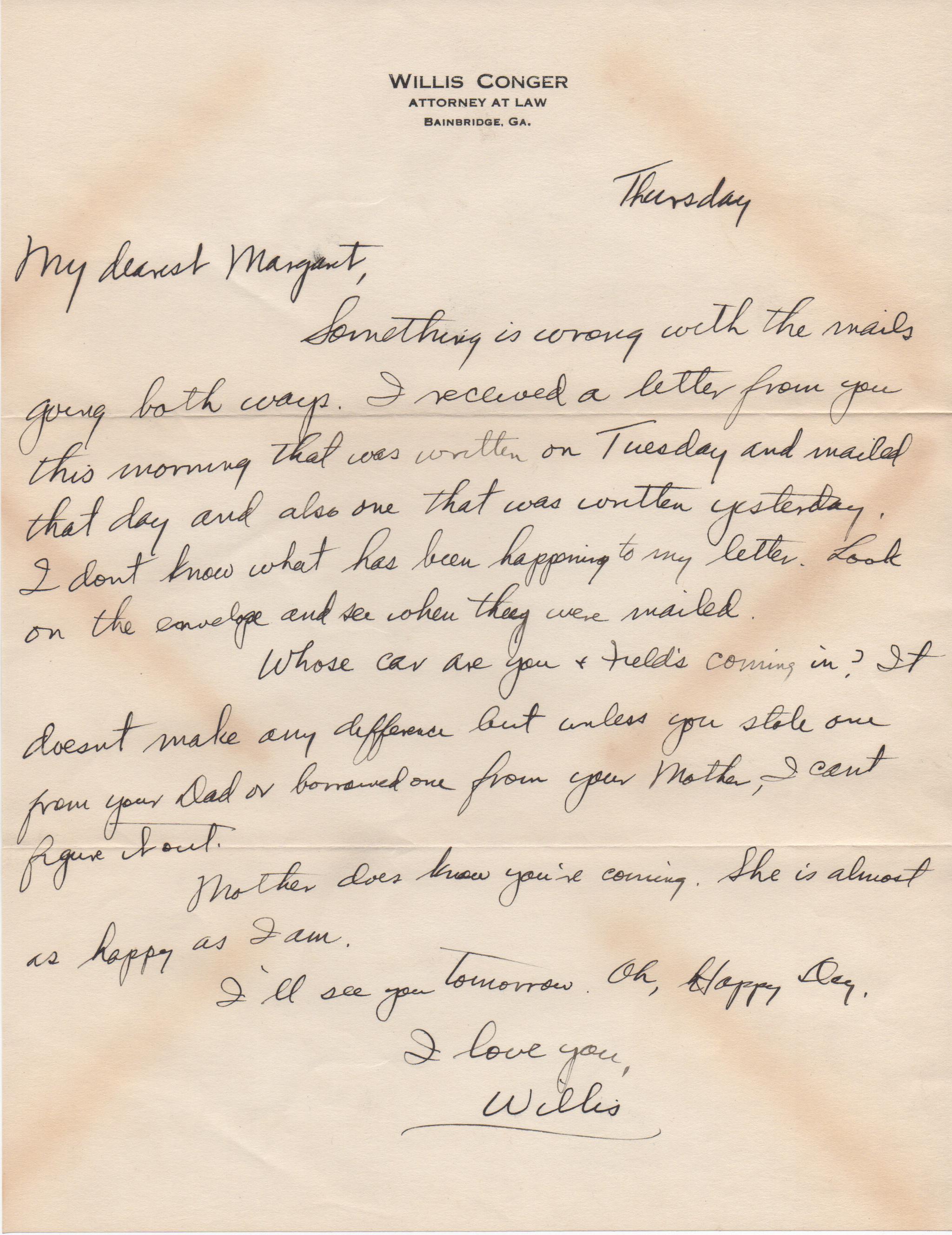 February 6, 1941: Front of letter