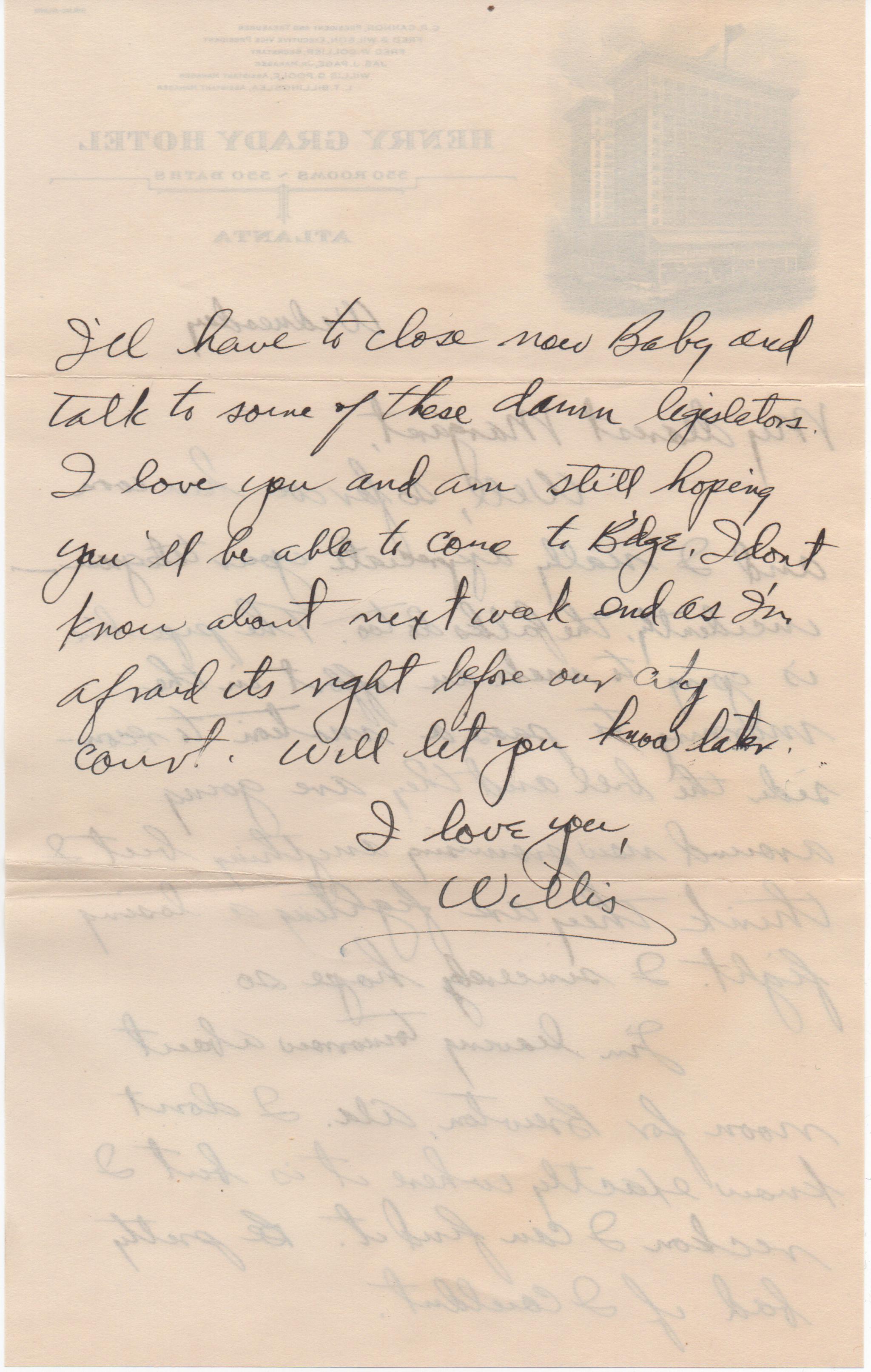 March 6, 1941: Back of letter