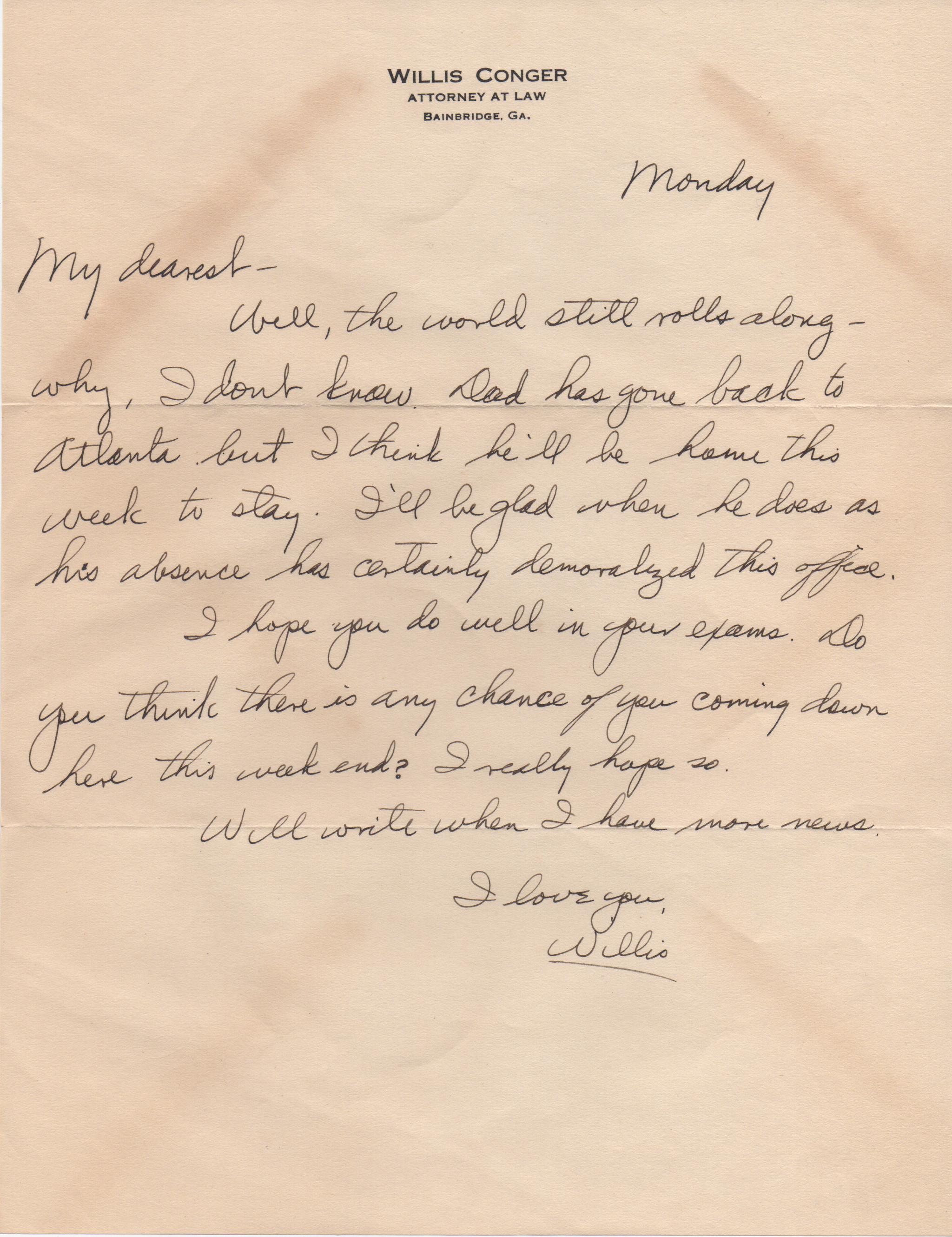 March 10, 1941: Front of letter