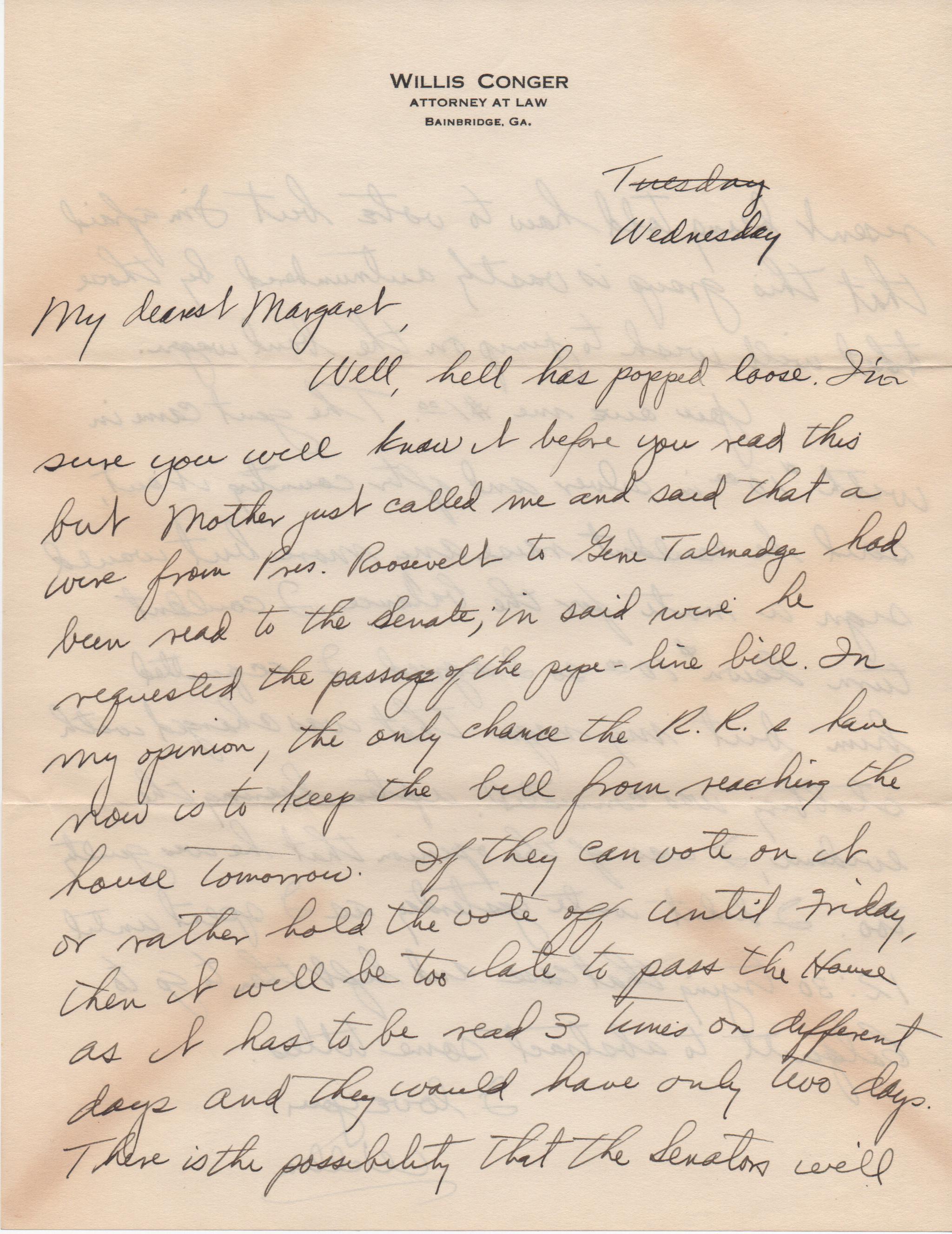 March 19, 1941: Front of letter