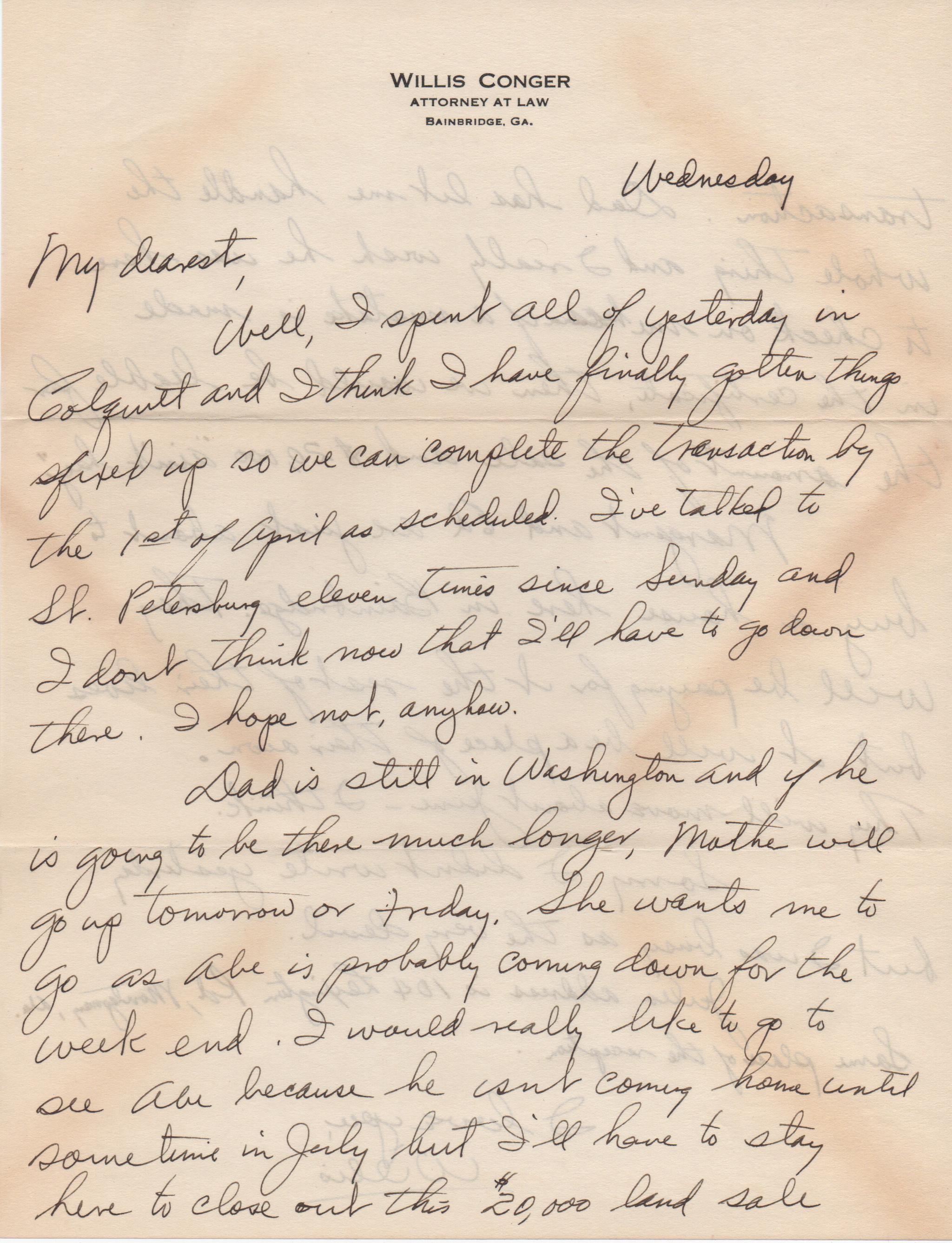 March 27, 1941: Front of letter