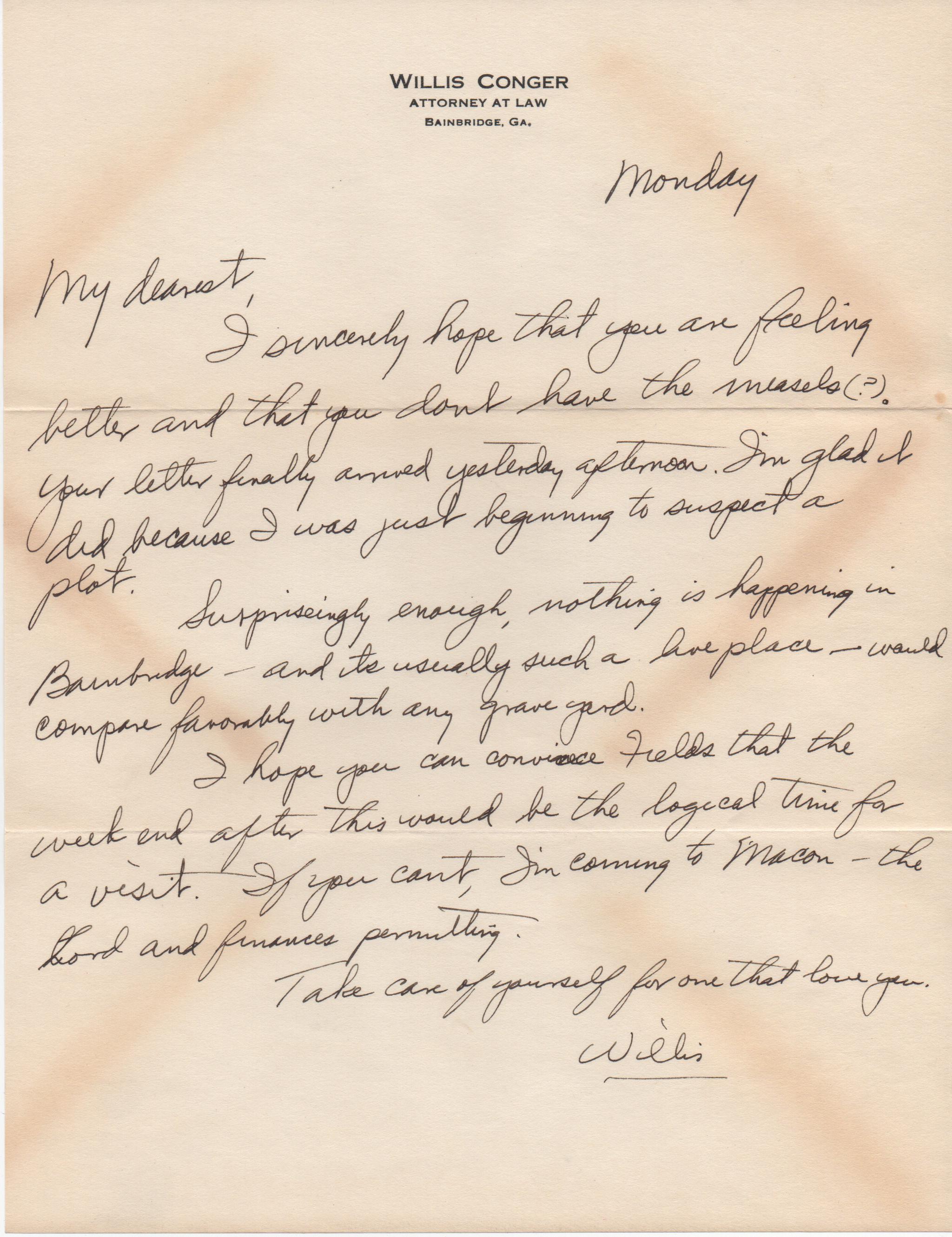 March 31, 1941: Front of letter