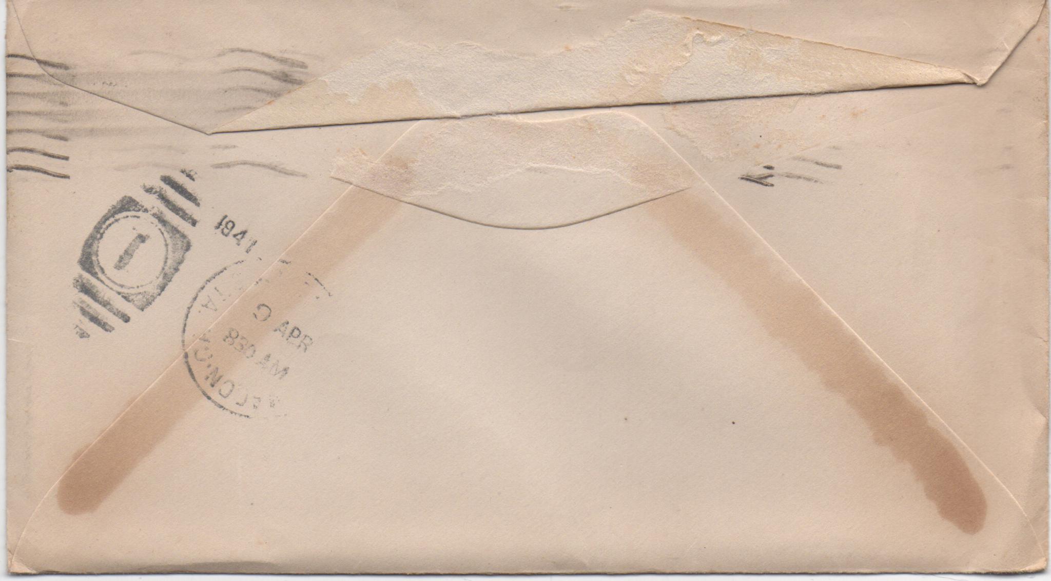 April 8, 1941: Back of envelope