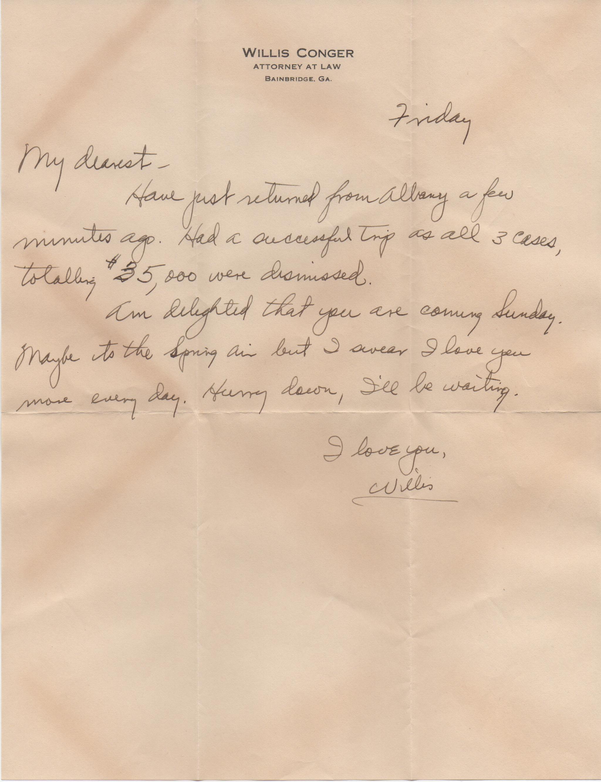 April 11, 1941: Front of letter