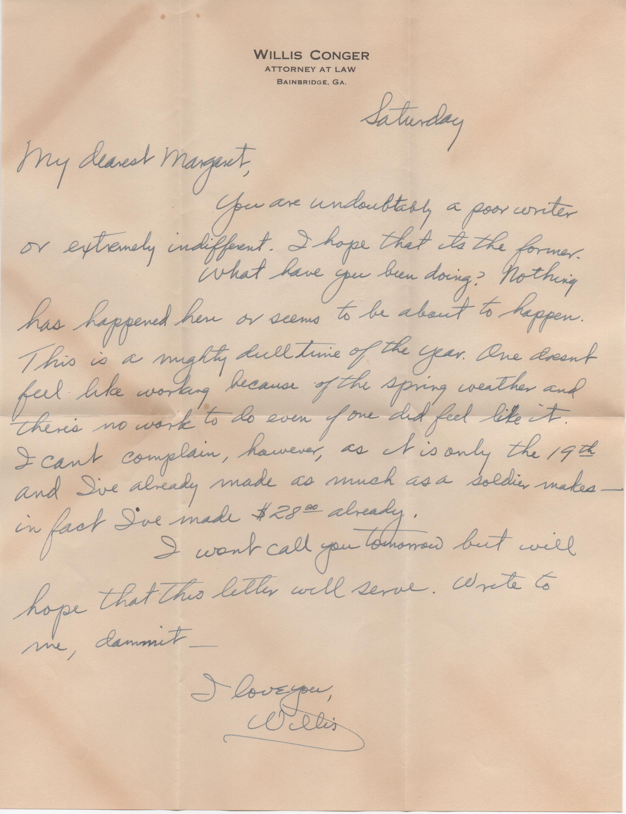 April 19, 1941: Front of letter