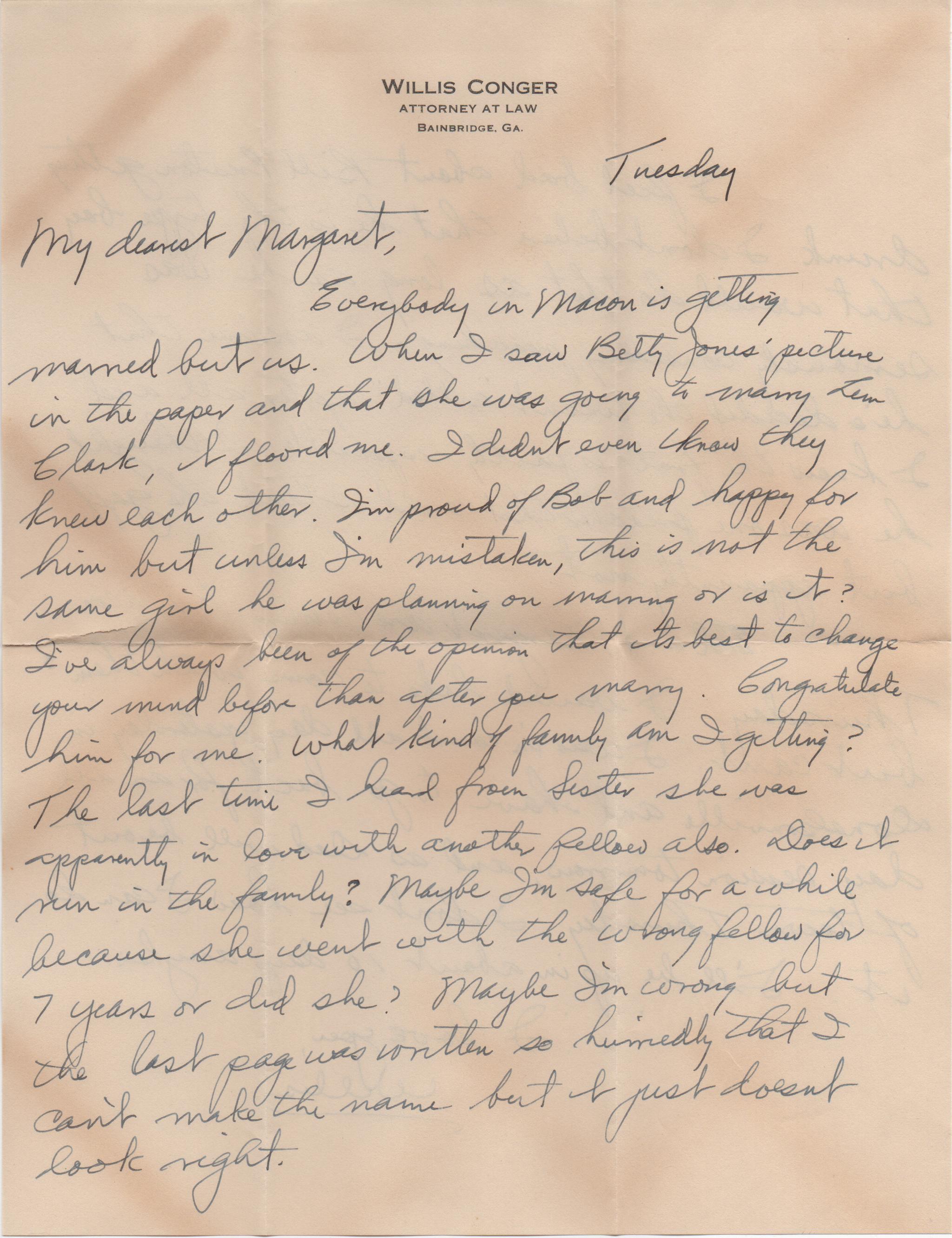 April 22, 1941: Front of letter