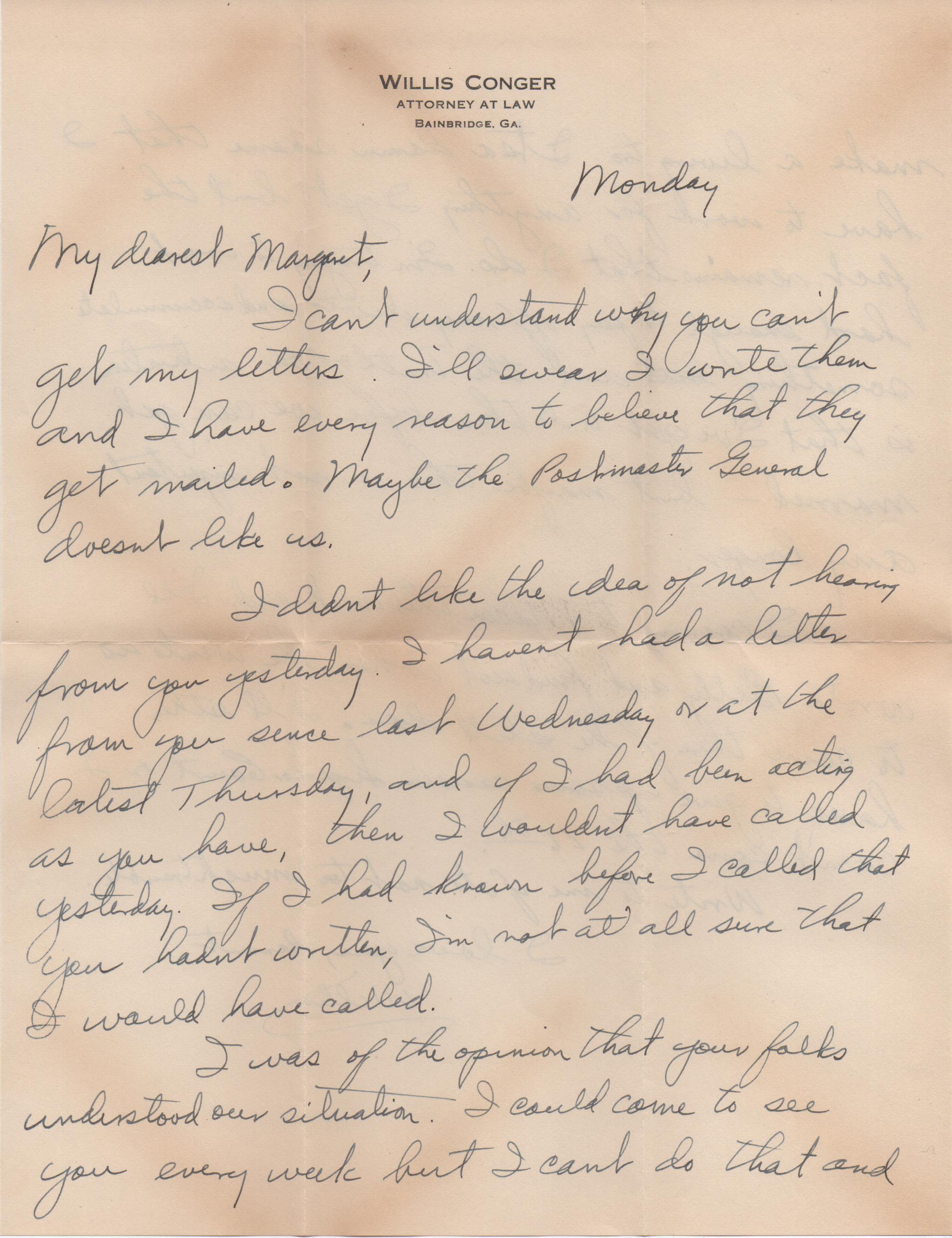 April 28, 1941: Front of letter