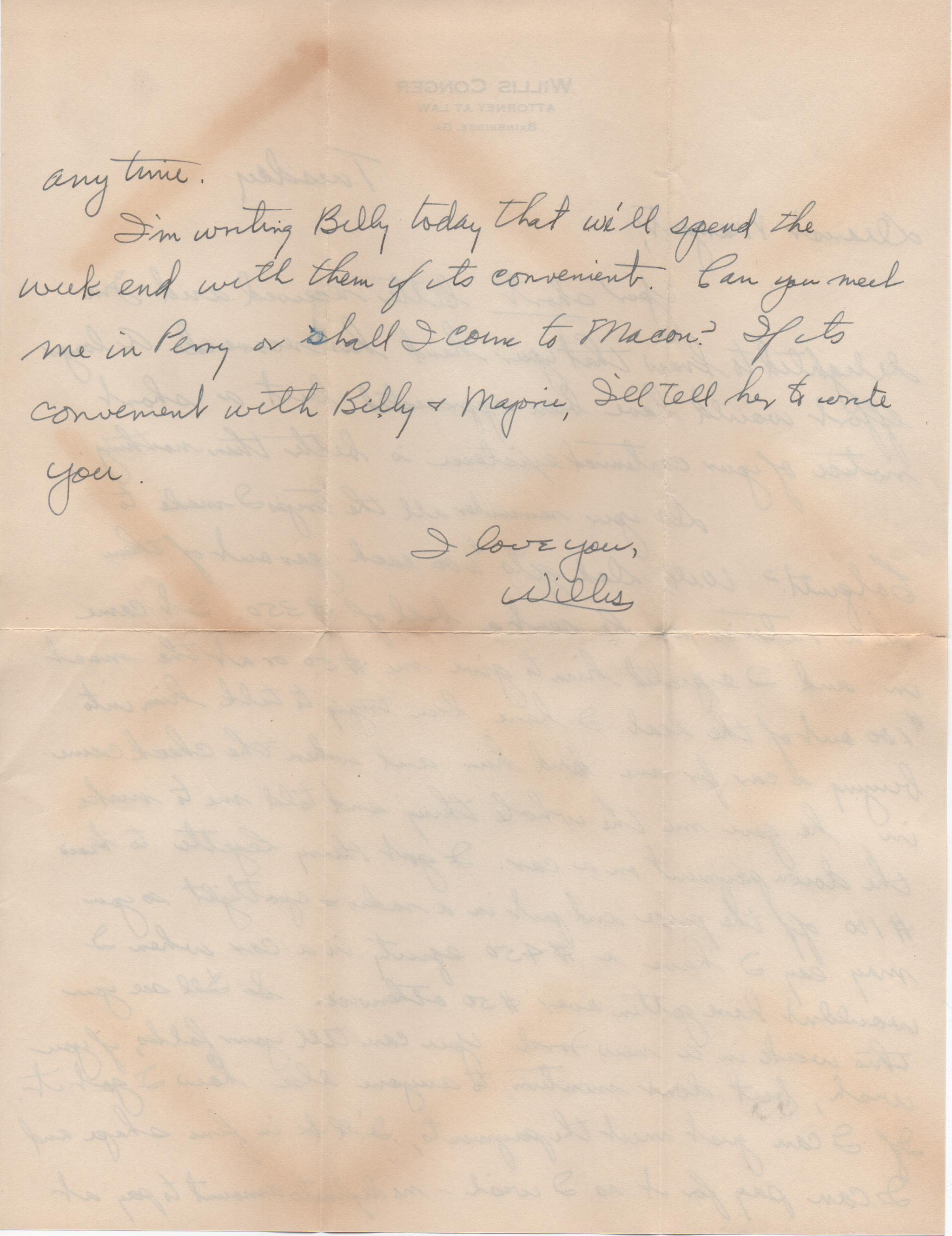 April 29, 1941: Back of letter