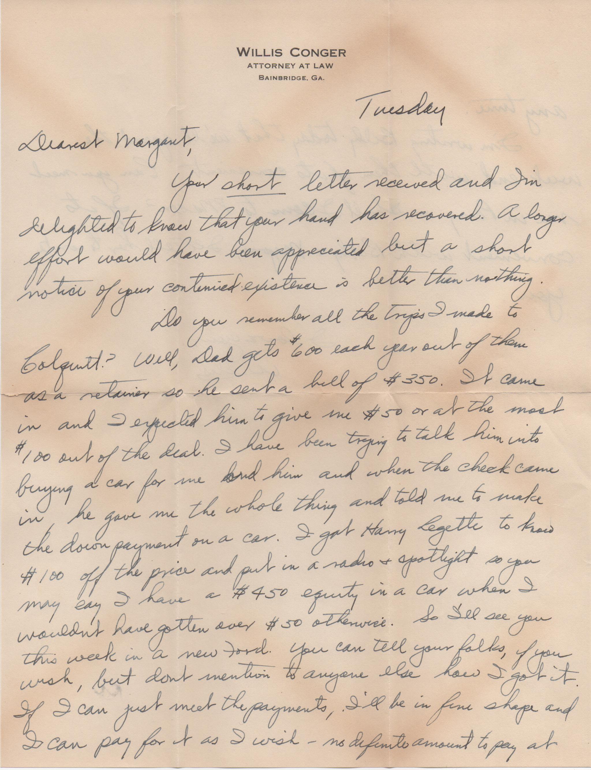 April 29, 1941: Front of letter