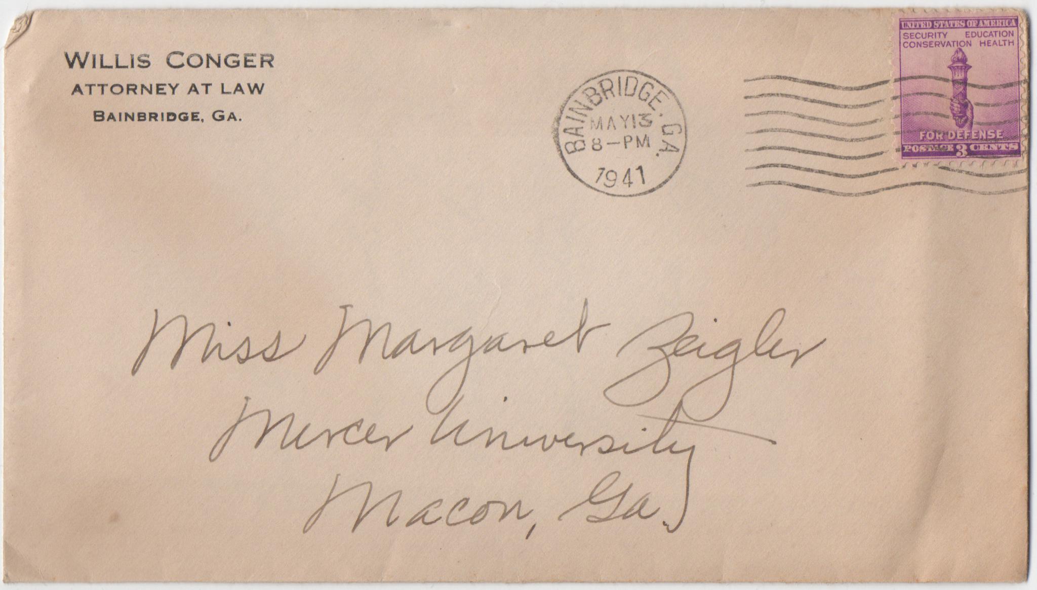 May 13, 1941: Front of envelope