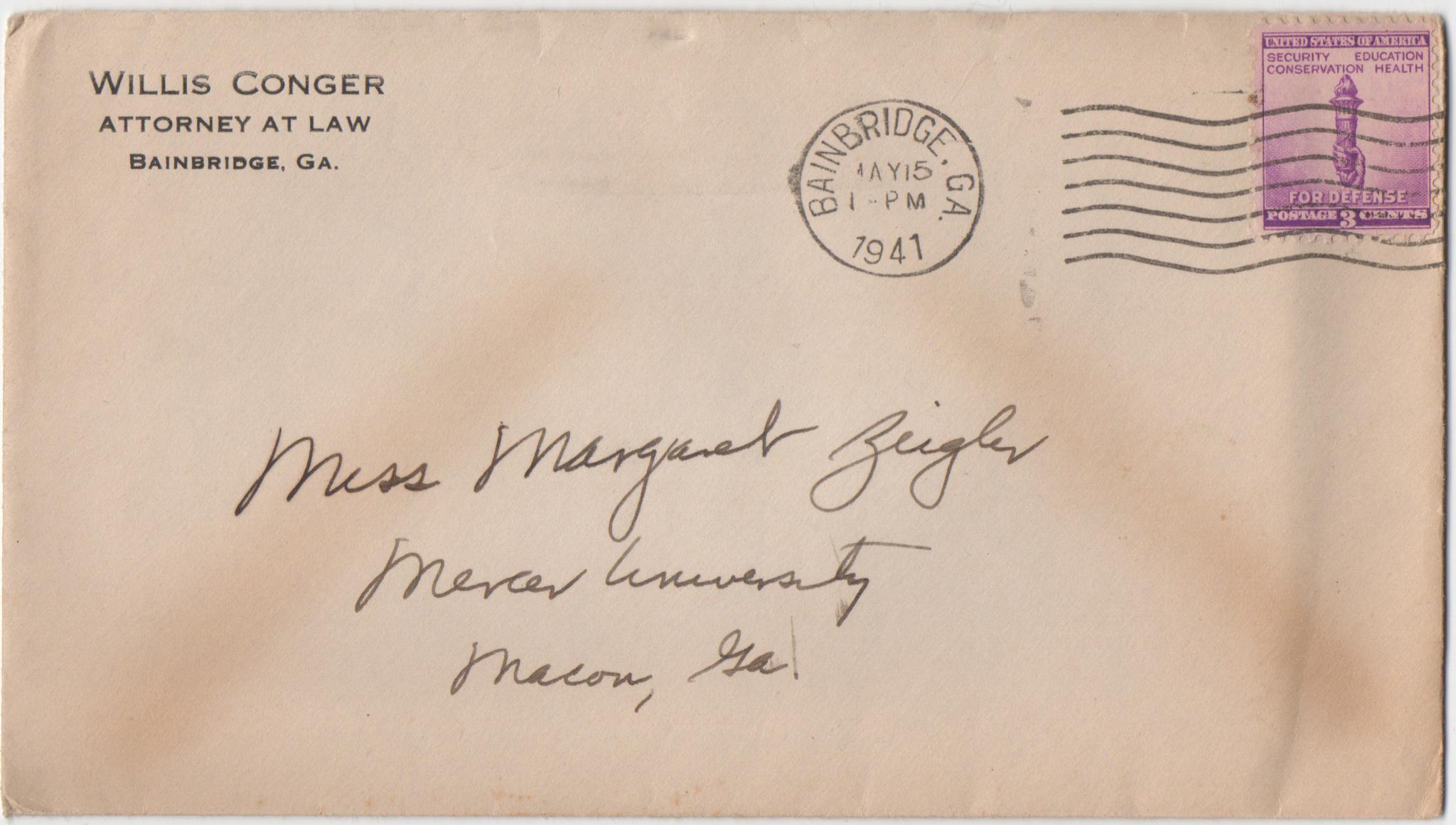 May 15, 1941: Front of envelope