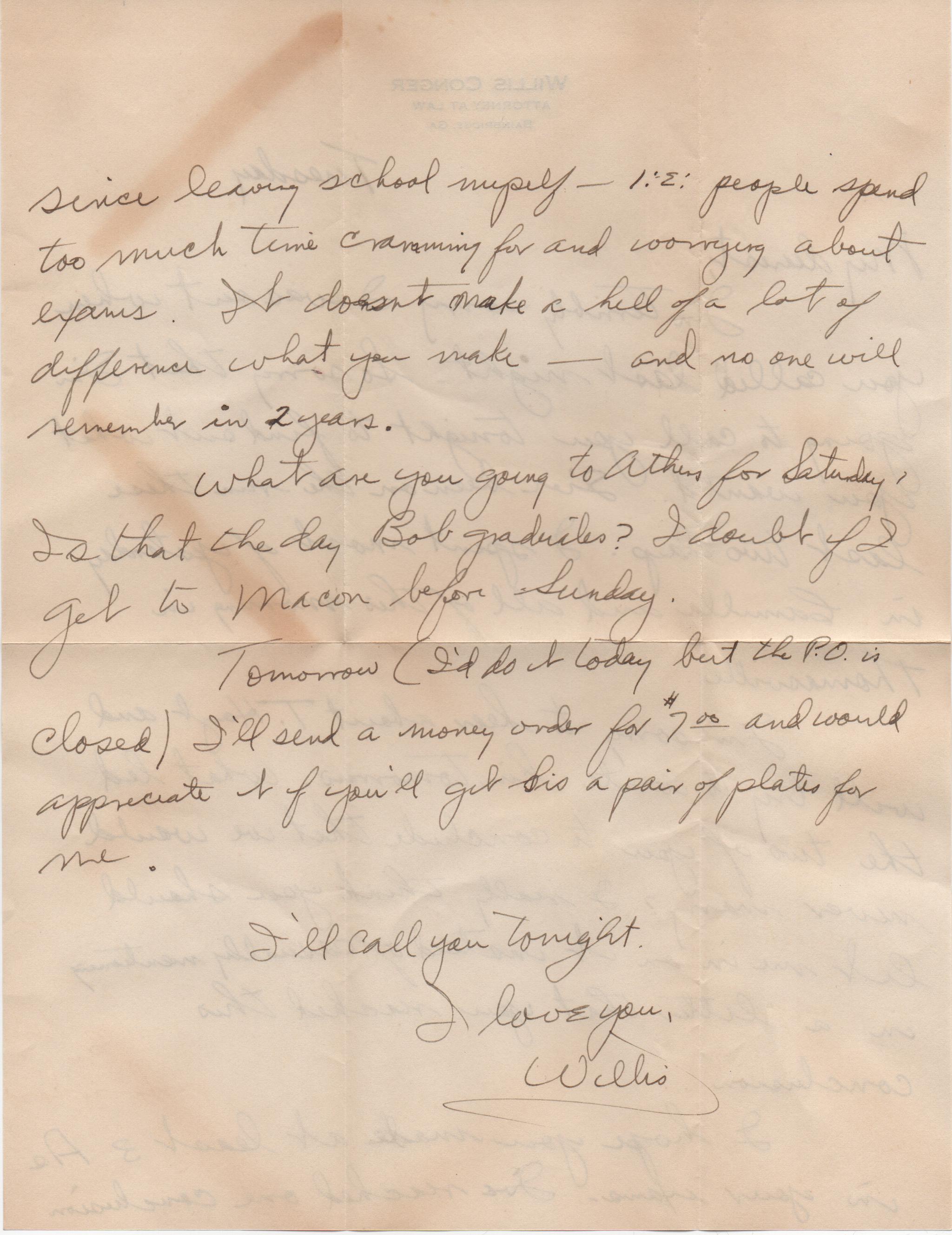 May 27, 1941: Back of letter