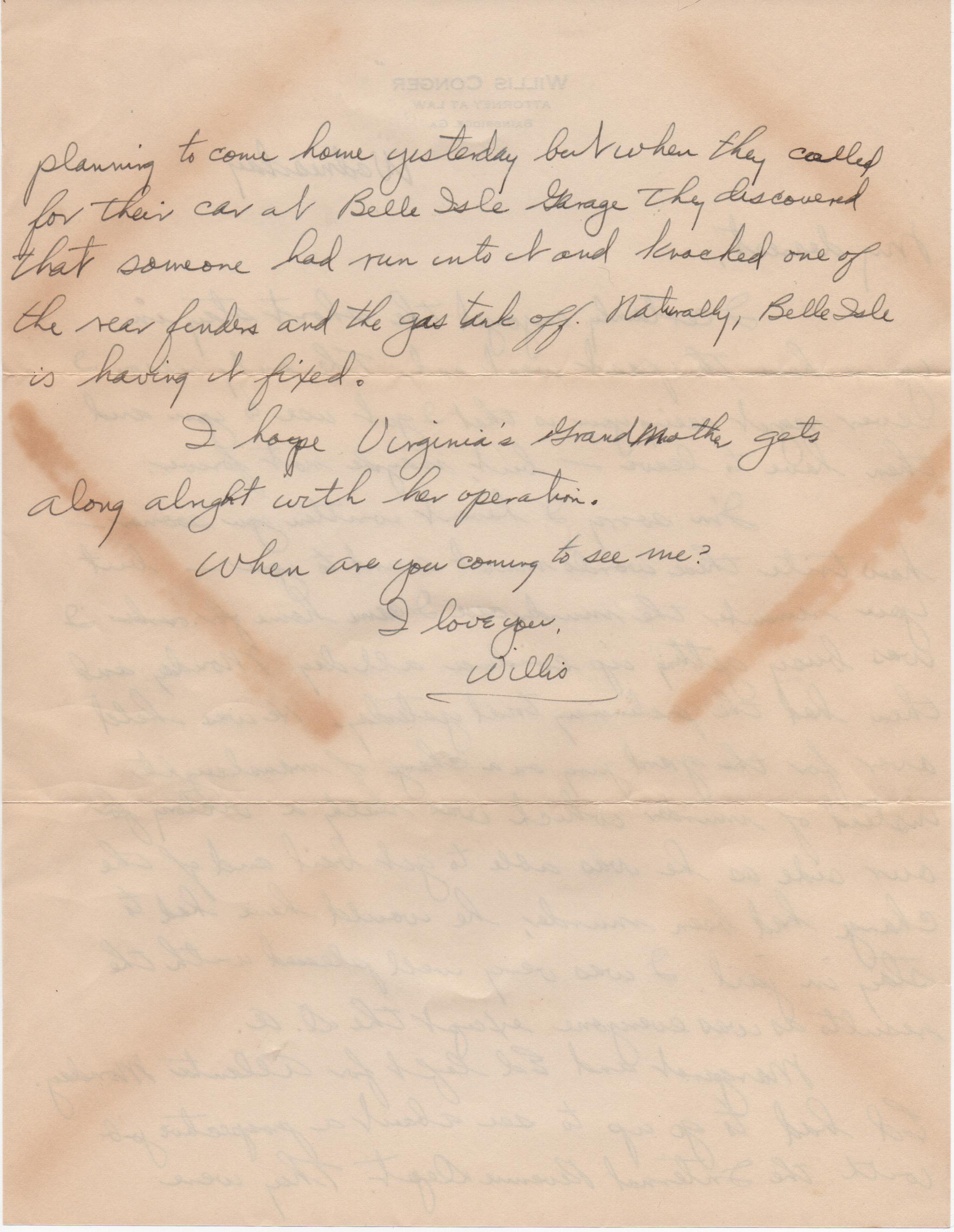 June 25, 1941: Back of letter